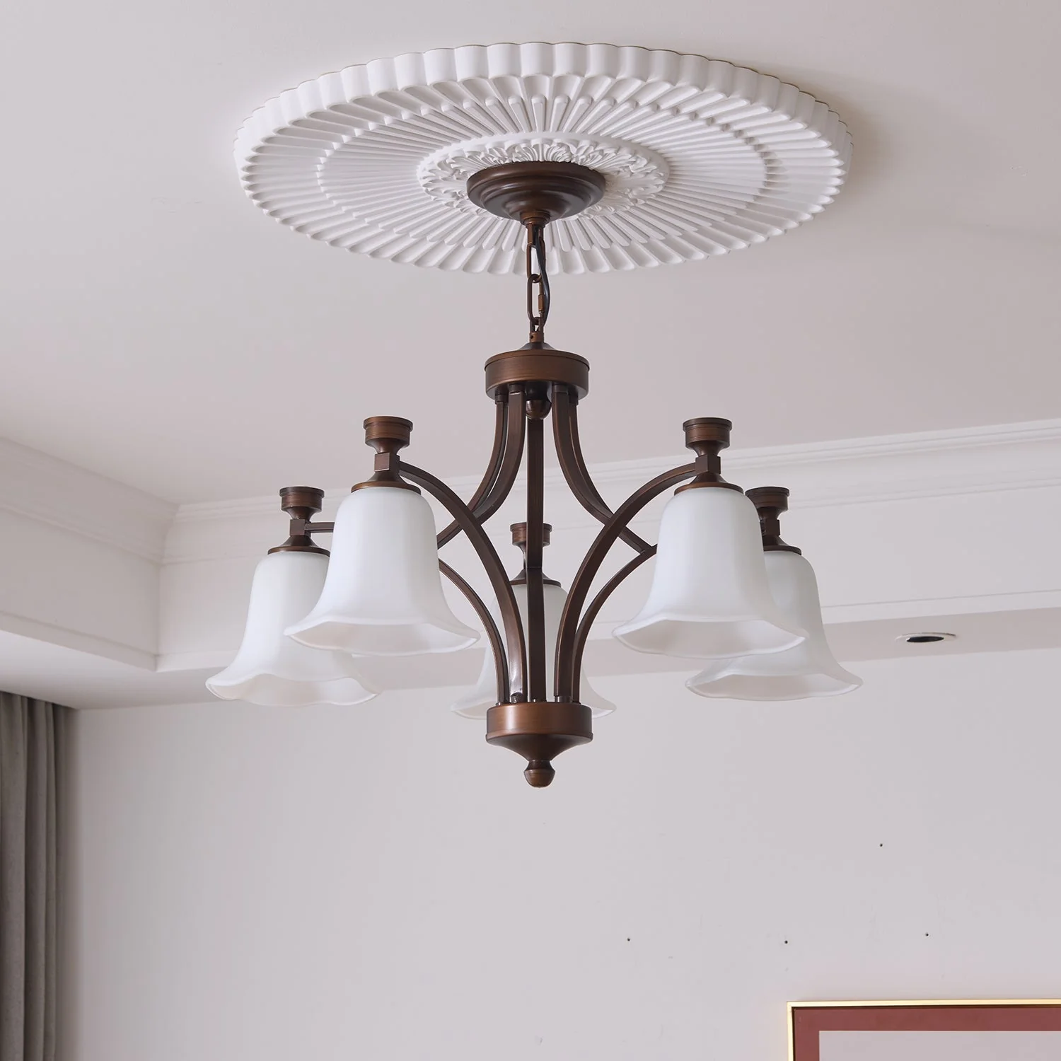 Viloros Traditional Premium Bell Glass Chandelier - Image 6