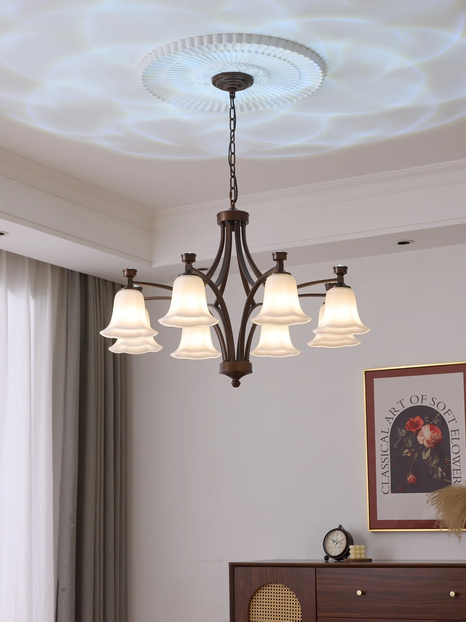 Viloros Traditional Premium Bell Glass Chandelier - Image 7