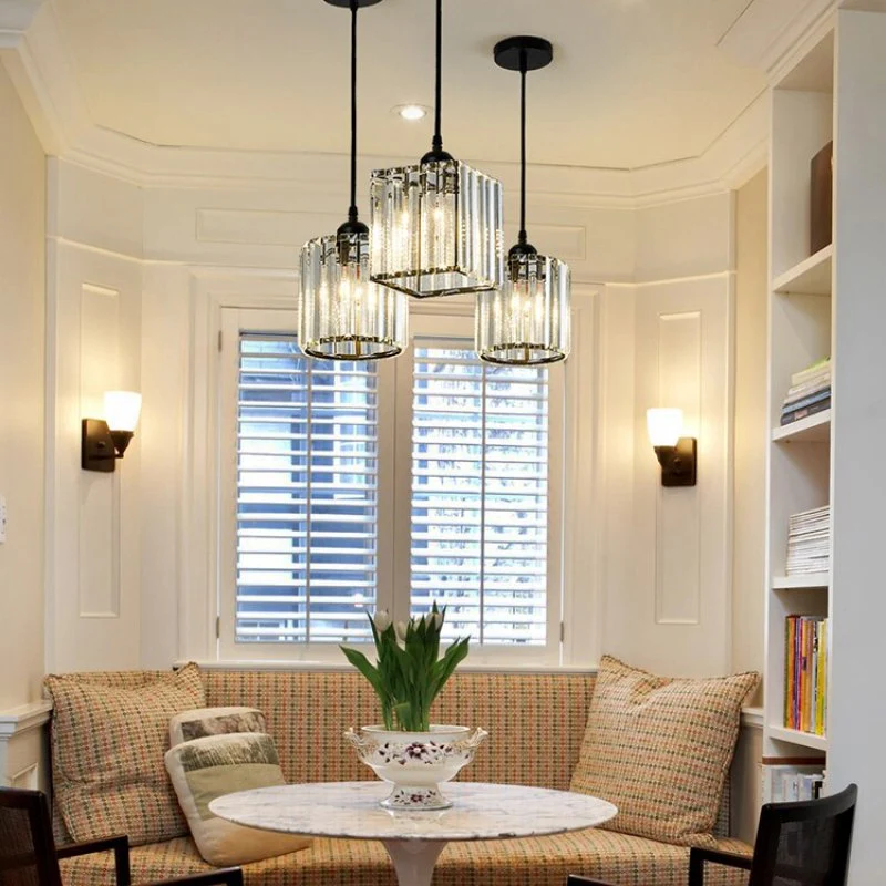 Vina Modern Cluster Cylinder Glass Pendant Light, Black/Gold - Image 10