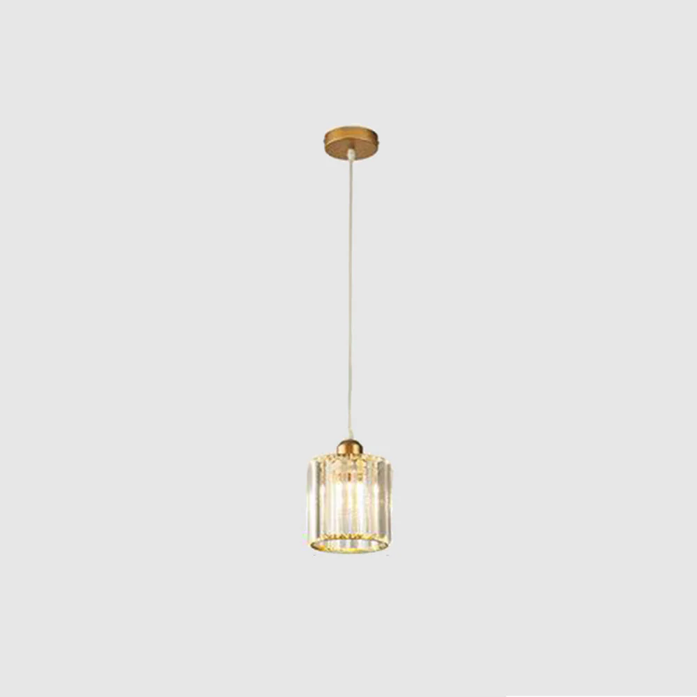 Vina Modern Cluster Cylinder Glass Pendant Light, Black/Gold - Image 13
