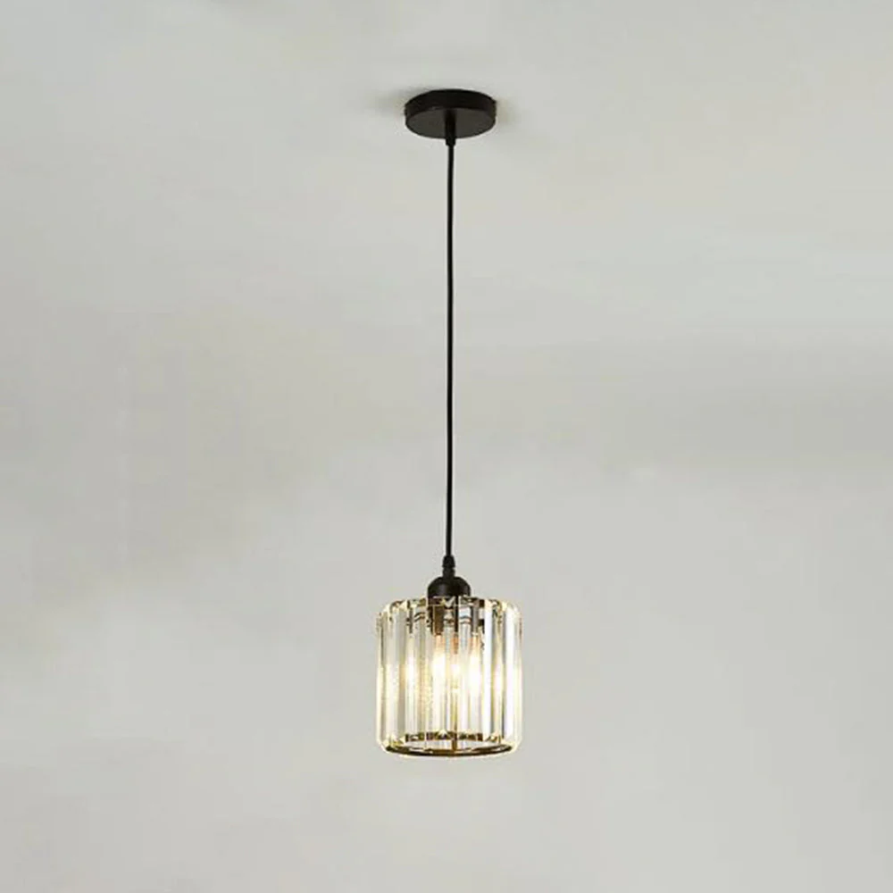 Vina Modern Cluster Cylinder Glass Pendant Light, Black/Gold - Image 14