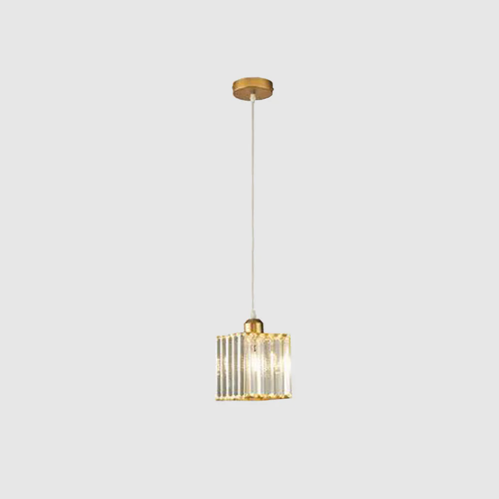 Vina Modern Cluster Cylinder Glass Pendant Light, Black/Gold - Image 15