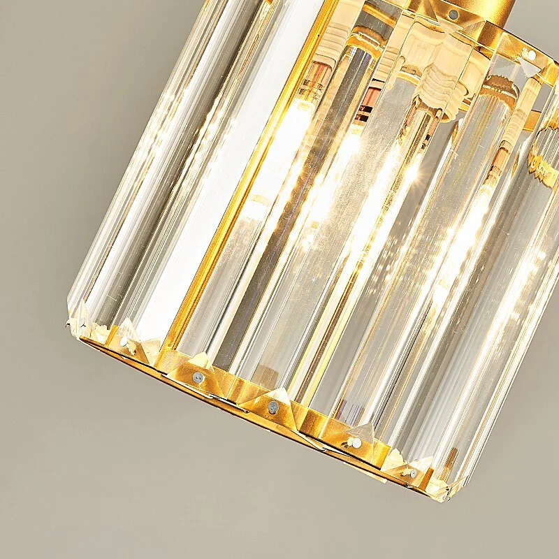 Vina Modern Cluster Cylinder Glass Pendant Light, Black/Gold - Image 4