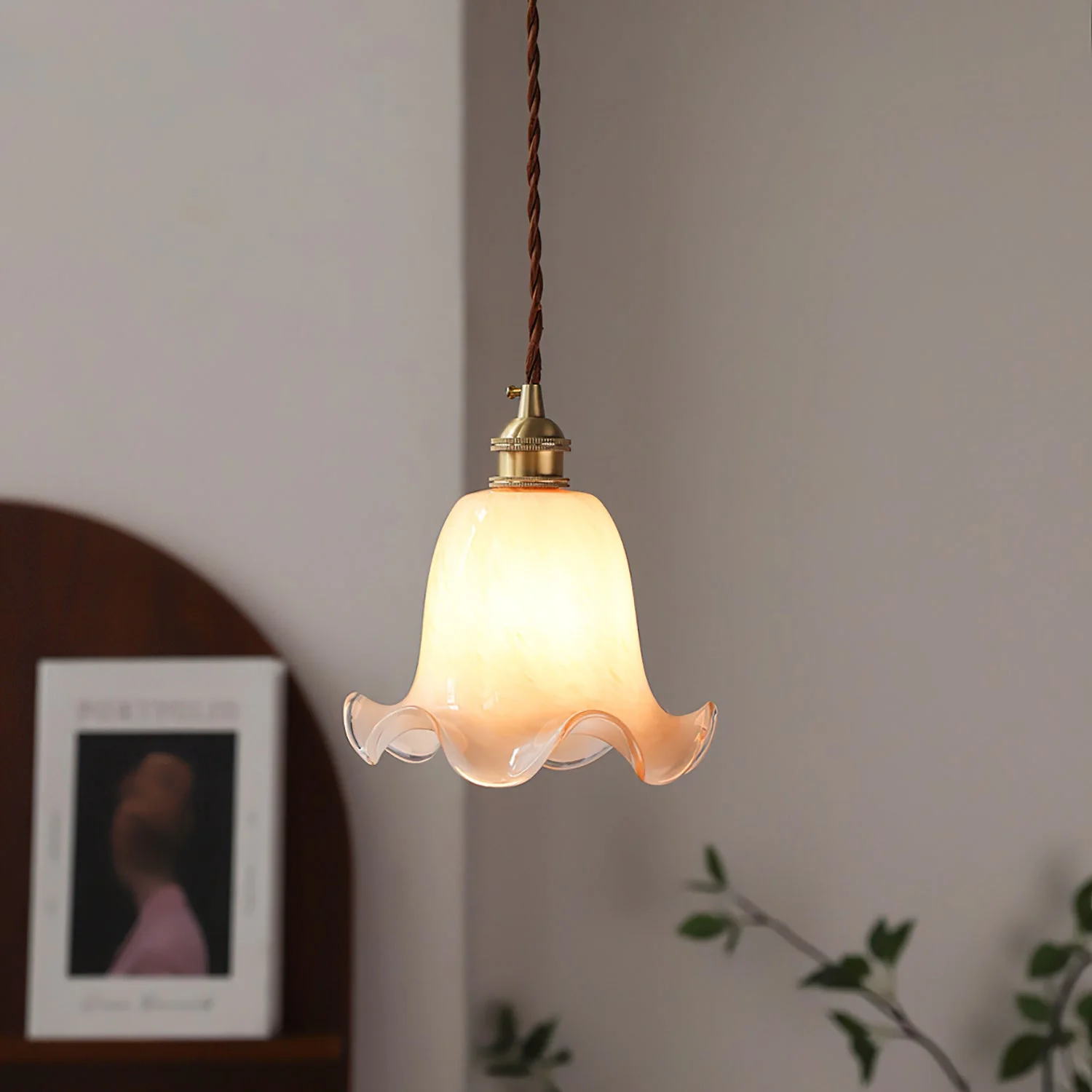 Vintage Modern Brass Pendant Light - Image 2
