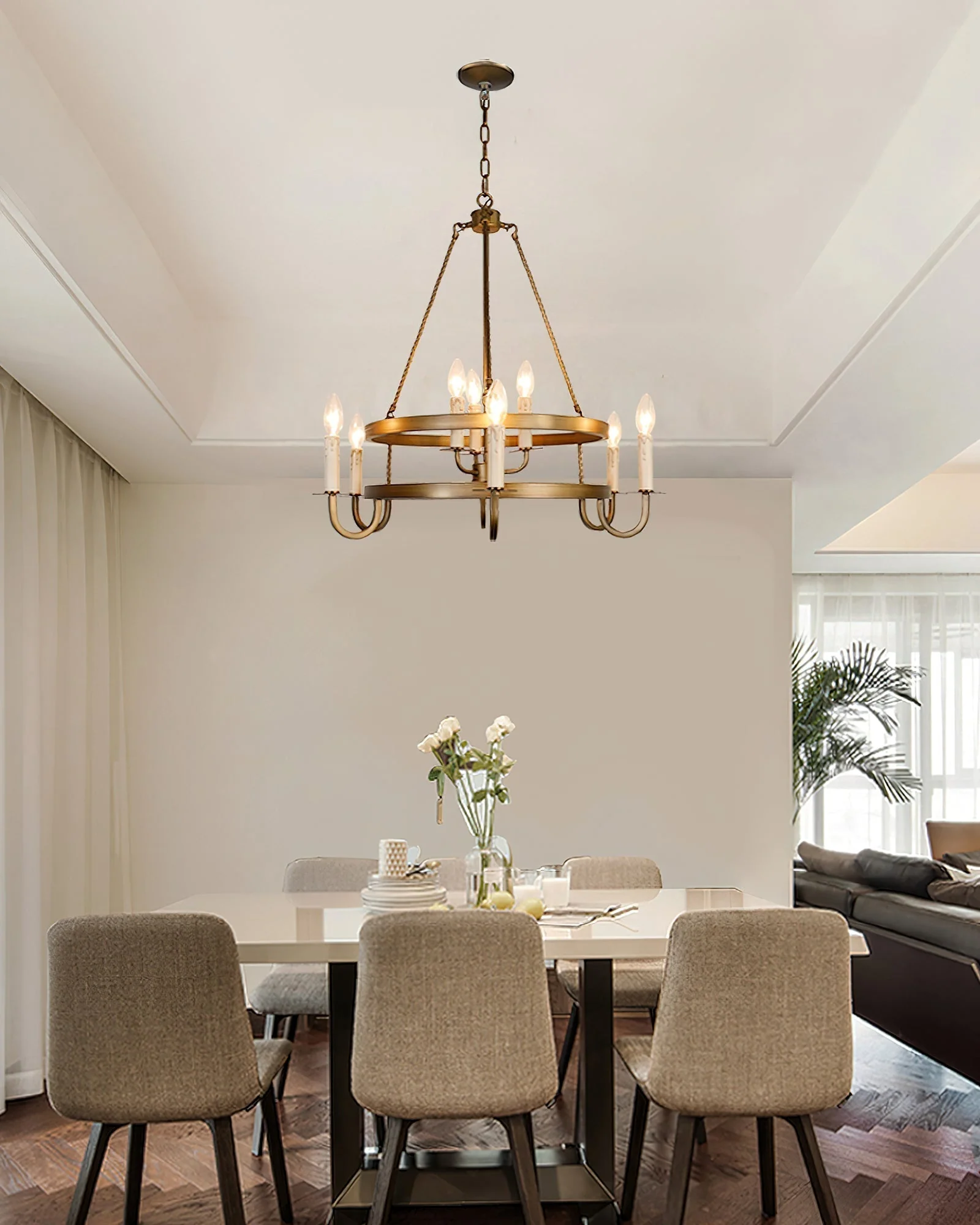 Vintara Brass Candle Chandelier - Image 10