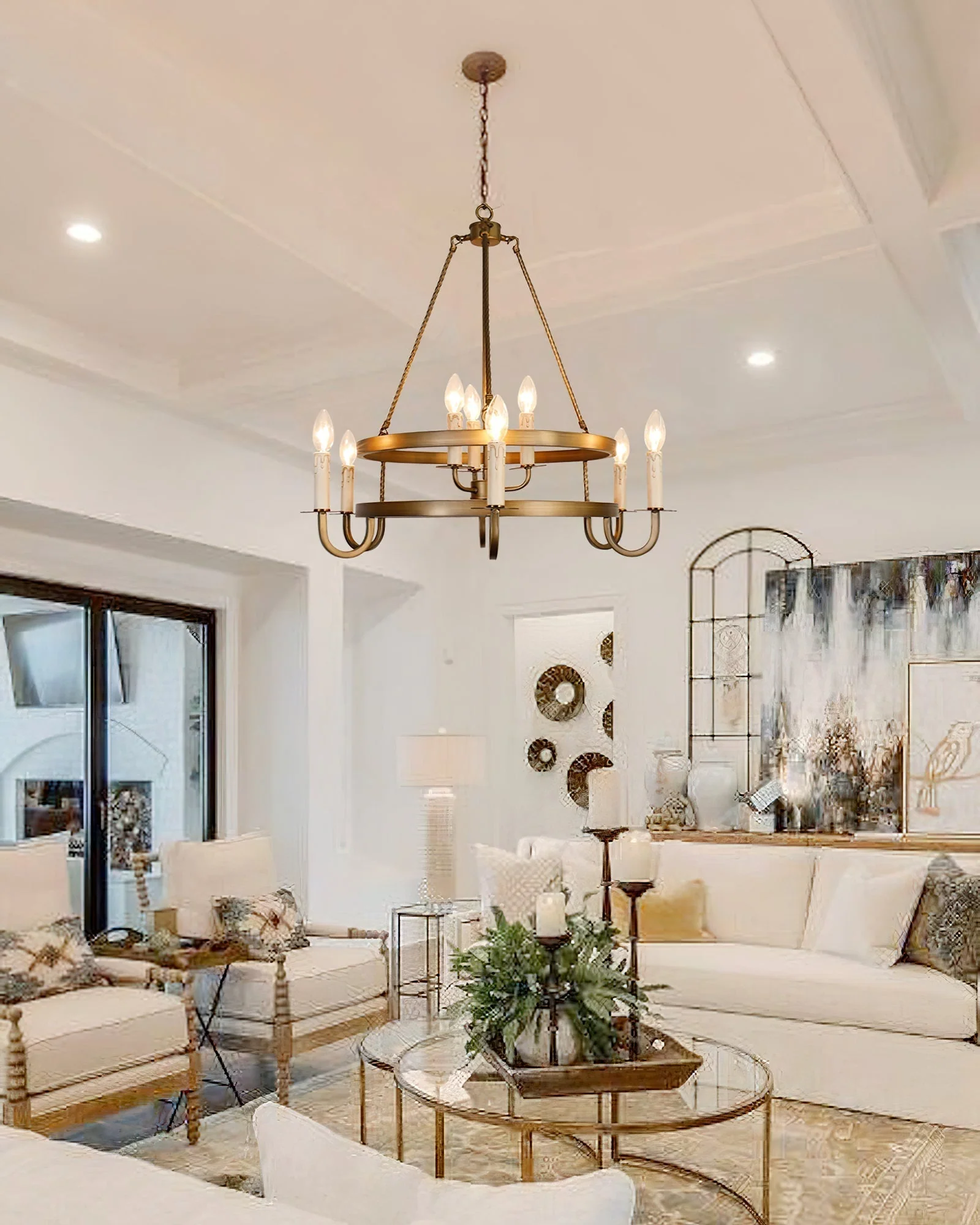 Vintara Brass Candle Chandelier - Image 14