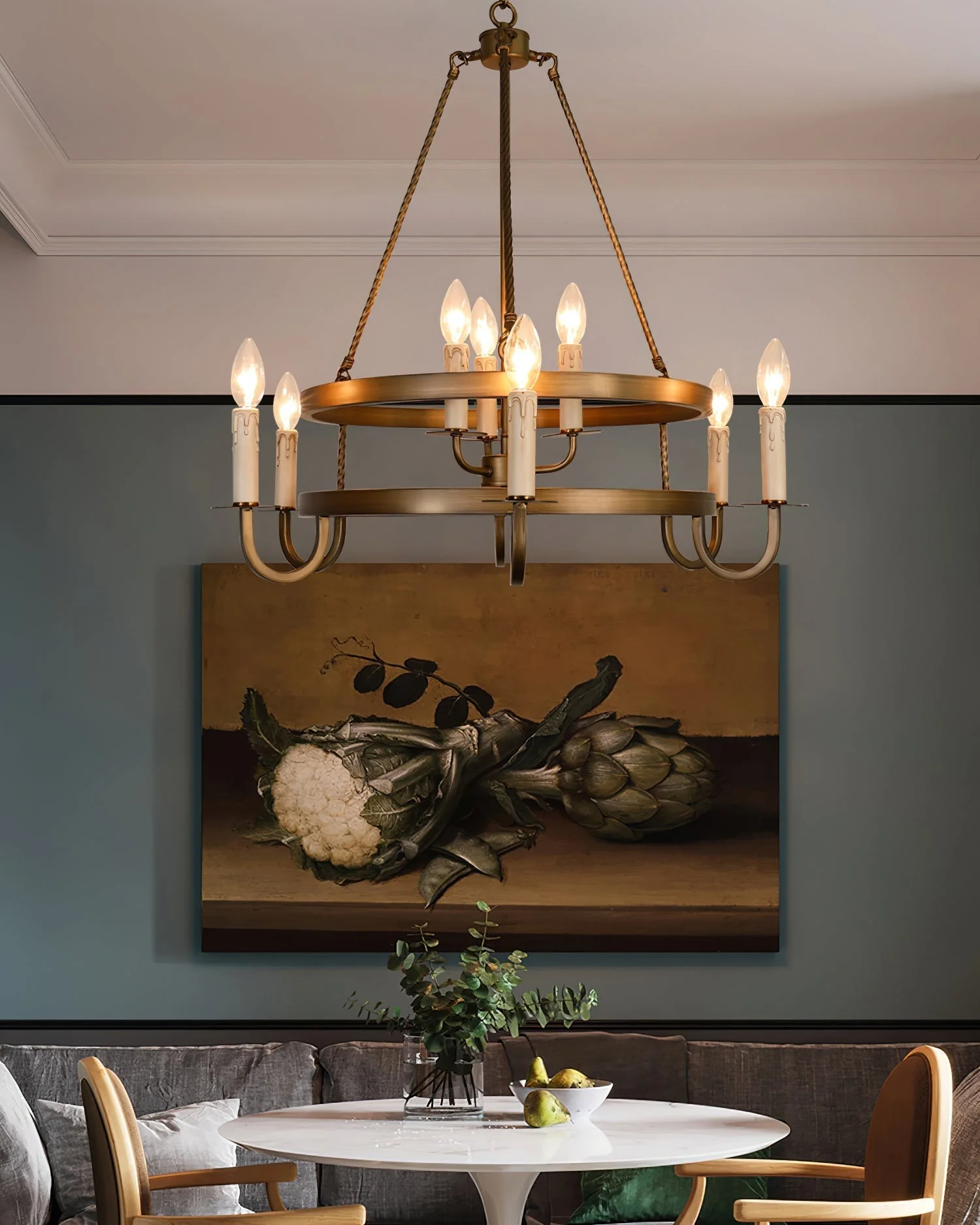 Vintara Brass Candle Chandelier - Image 18
