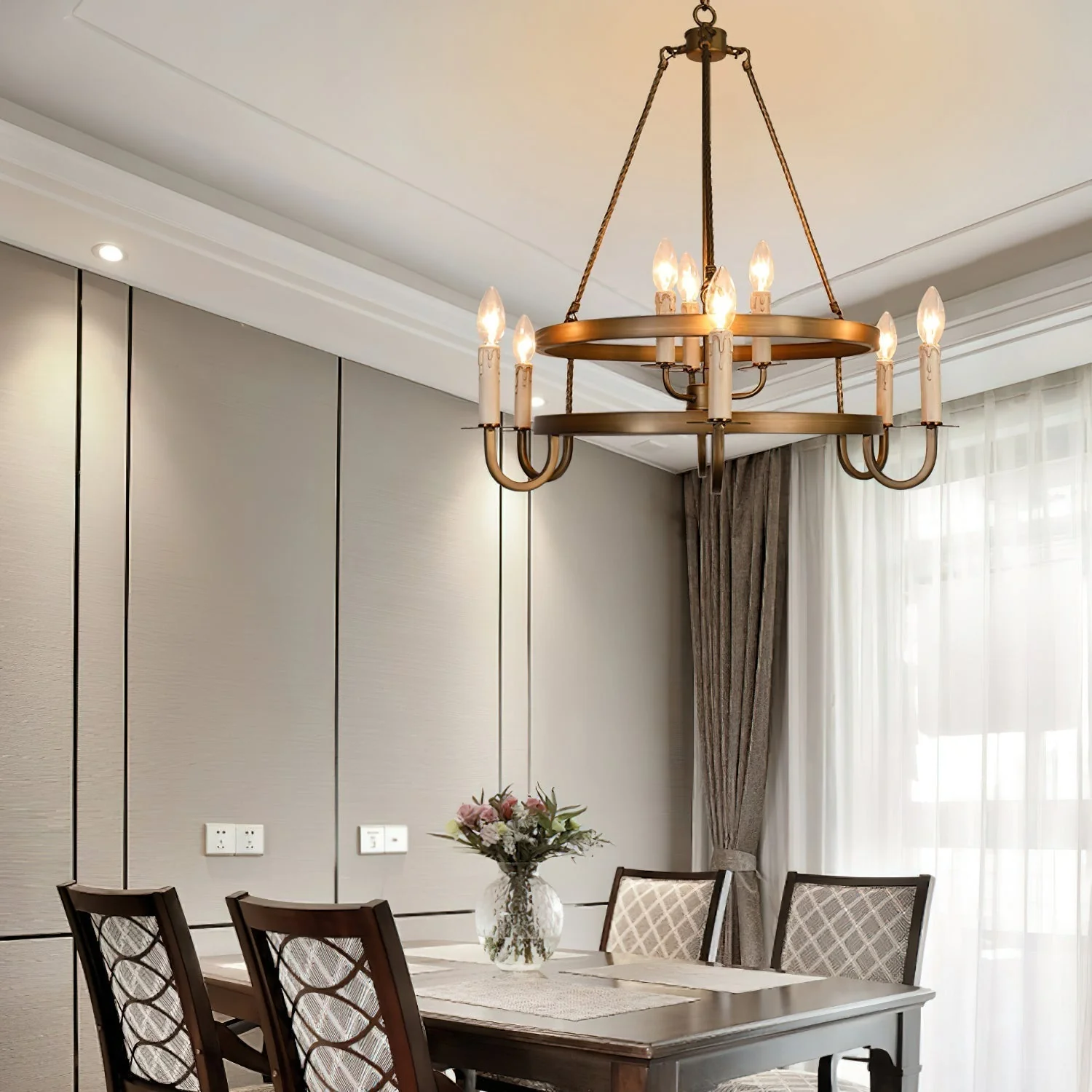 Vintara Brass Candle Chandelier - Image 19