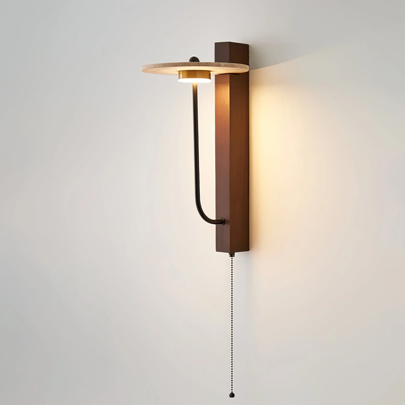 Viphayra Lever Arm Travertine Wall Light - Image 5