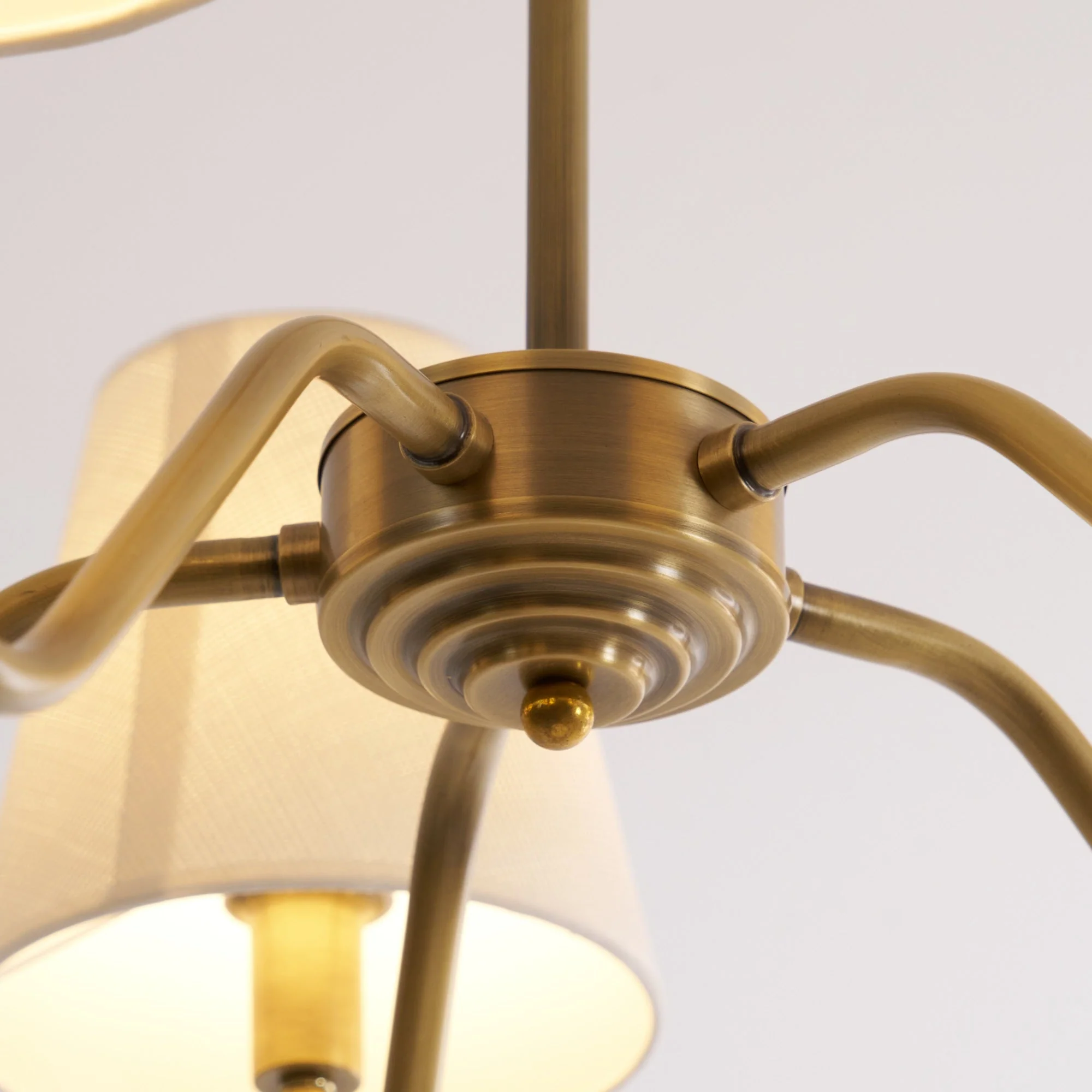 Viraean Vintage Industrial Brass Fabric Chandelier - Image 15