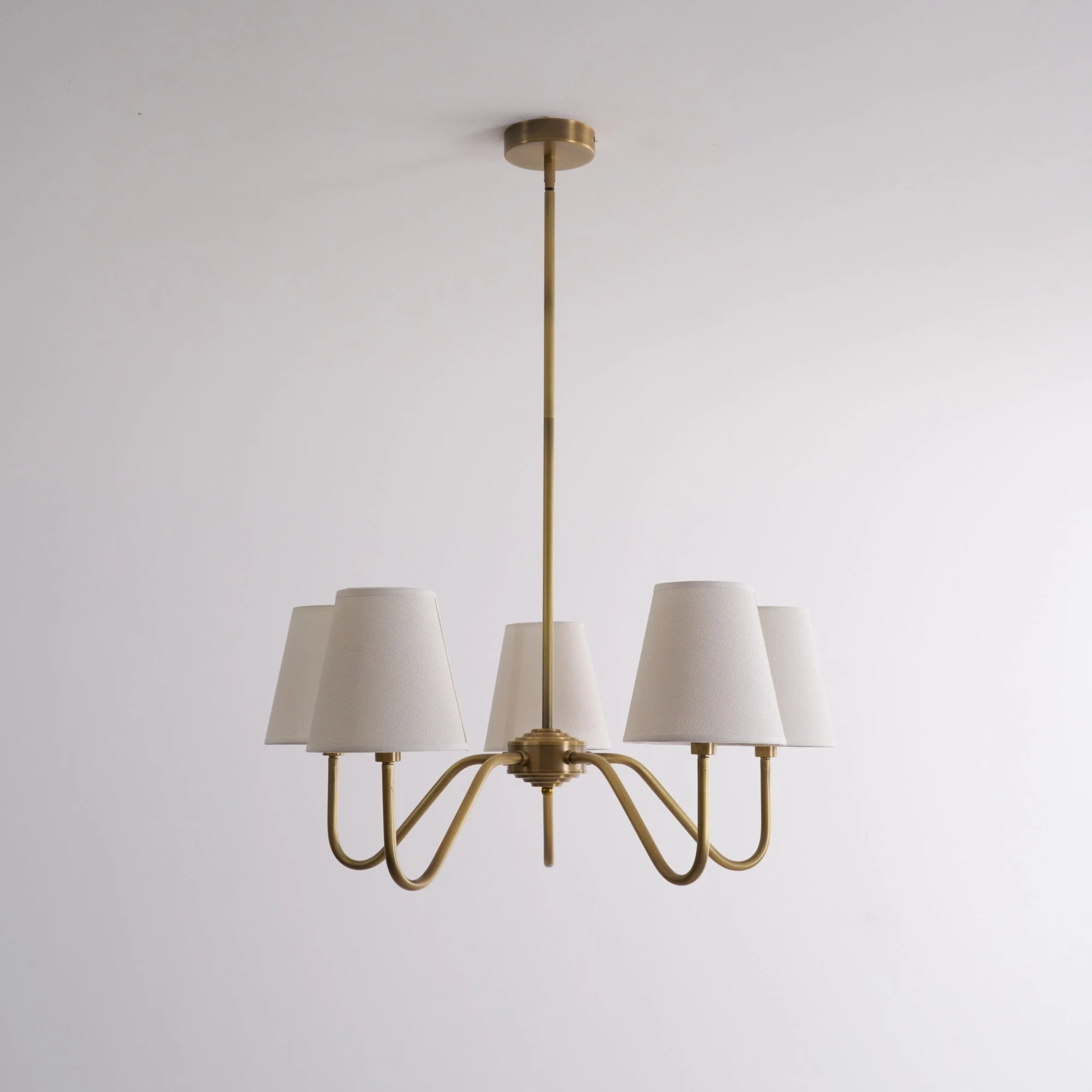 Viraean Vintage Industrial Brass Fabric Chandelier - Image 28