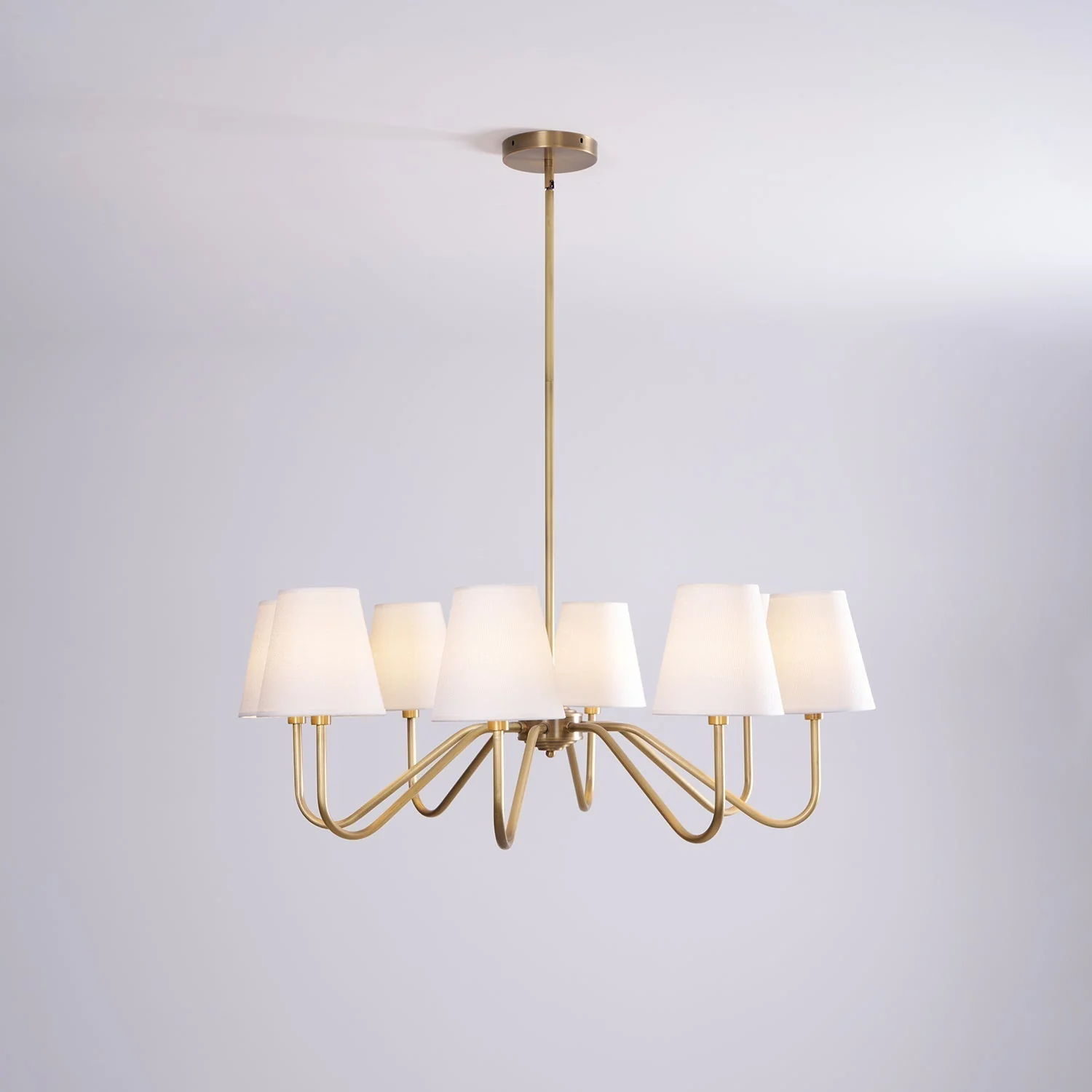 Viraean Vintage Industrial Brass Fabric Chandelier - Image 35