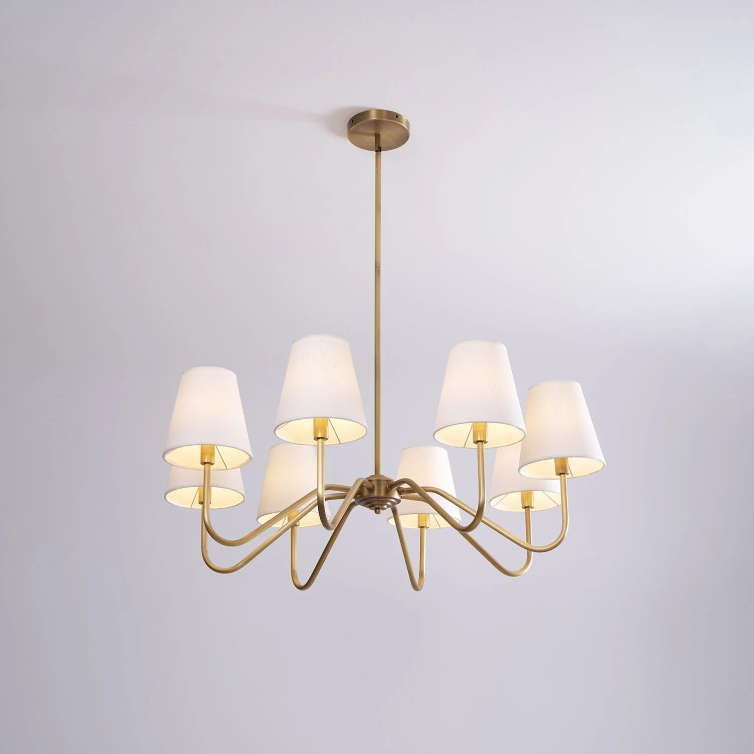 Viraean Vintage Industrial Brass Fabric Chandelier - Image 37