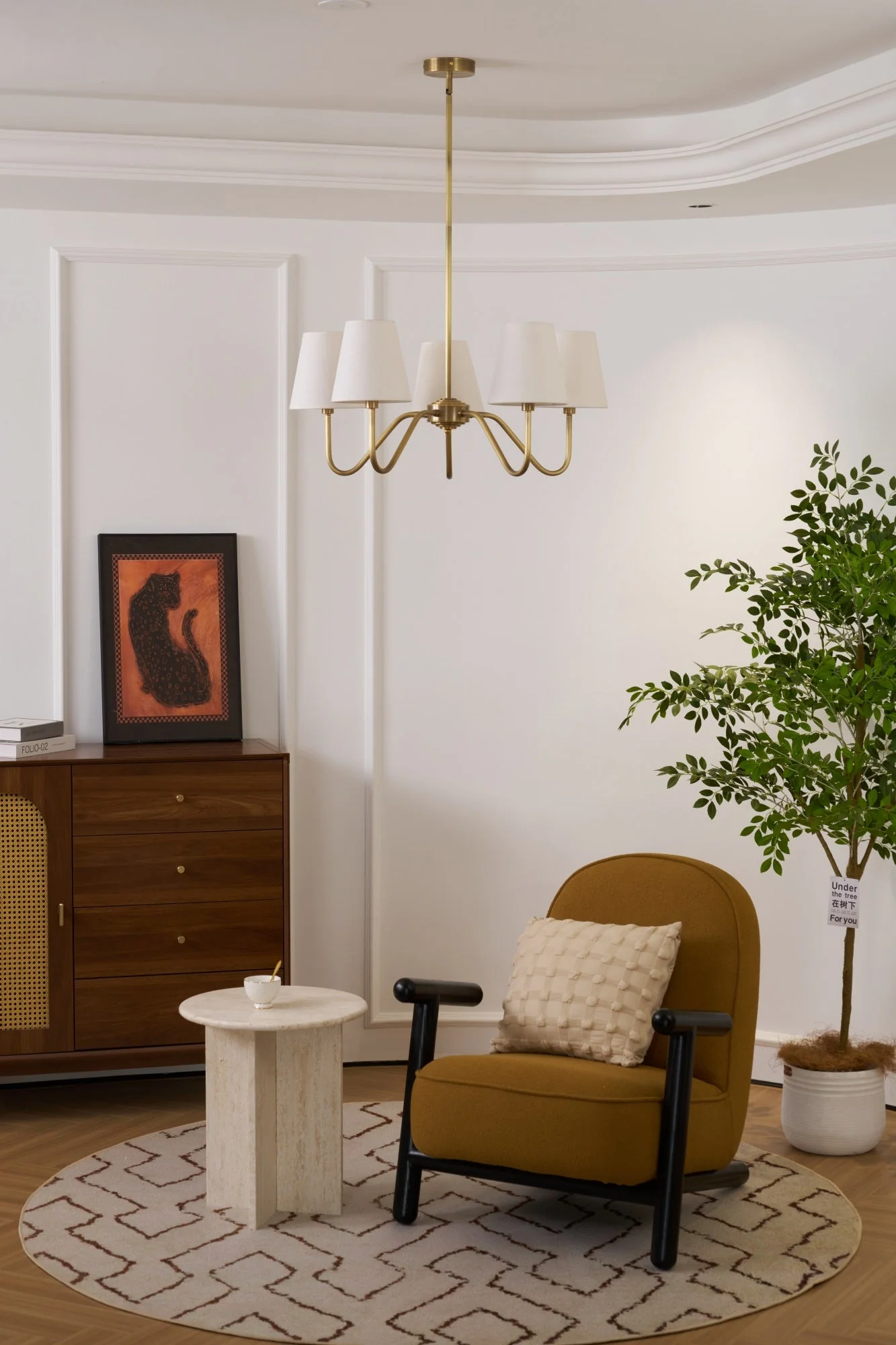 Viraean Vintage Industrial Brass Fabric Chandelier - Image 42