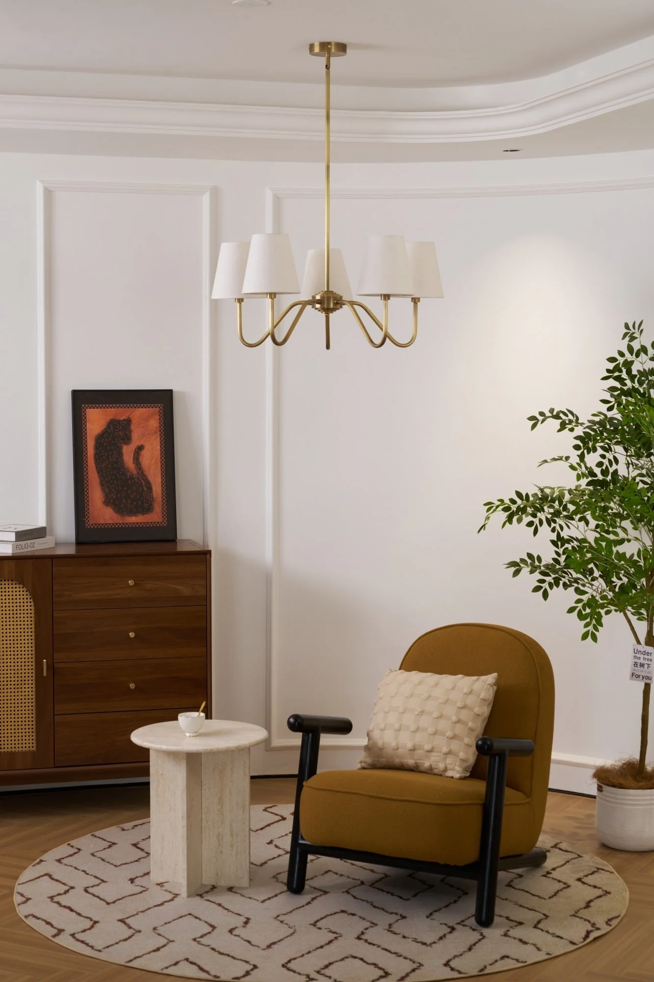 Viraean Vintage Industrial Brass Fabric Chandelier - Image 43