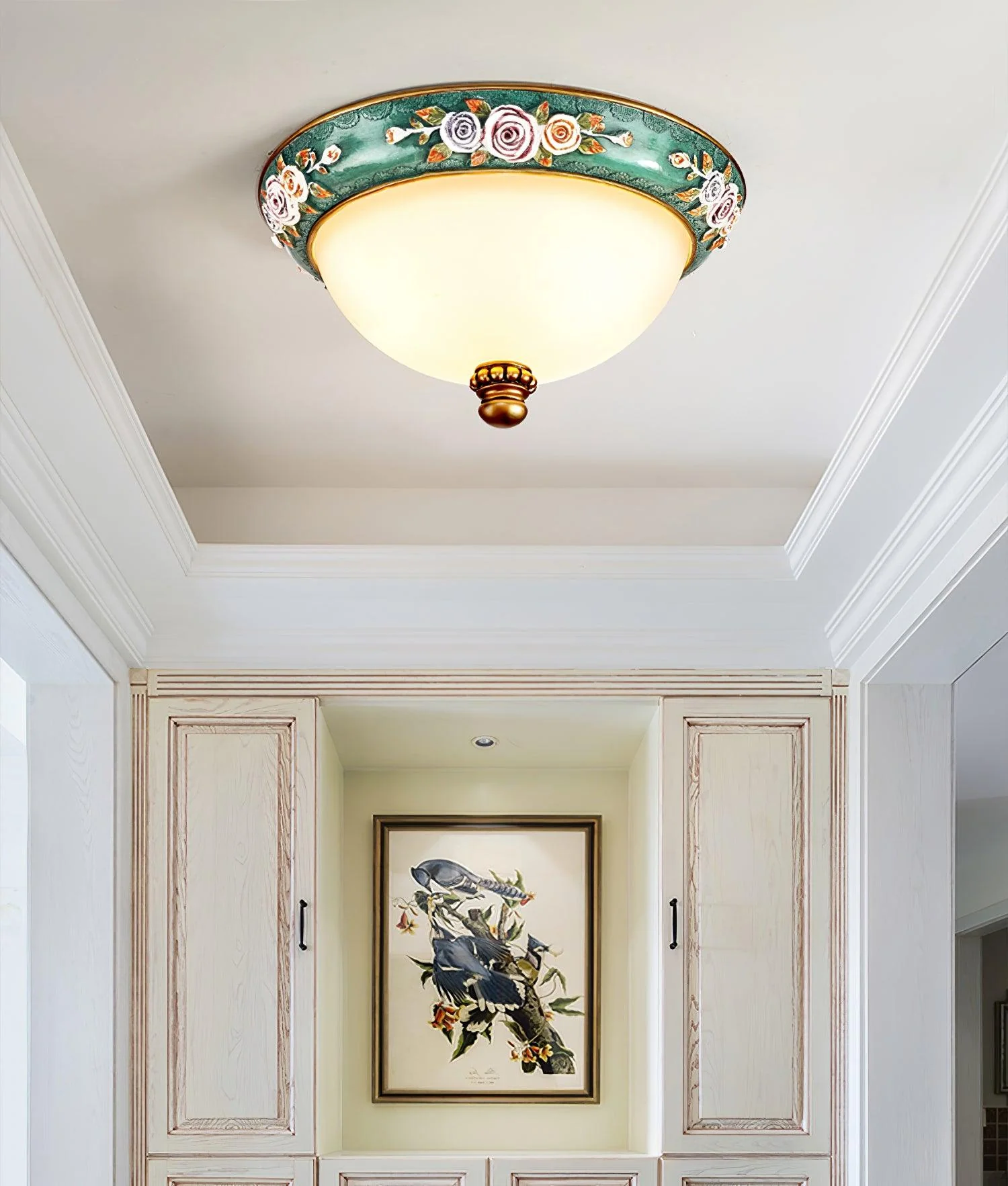 Viraearae Pastoral Bowl Resin Glass Ceiling Light - Image 2