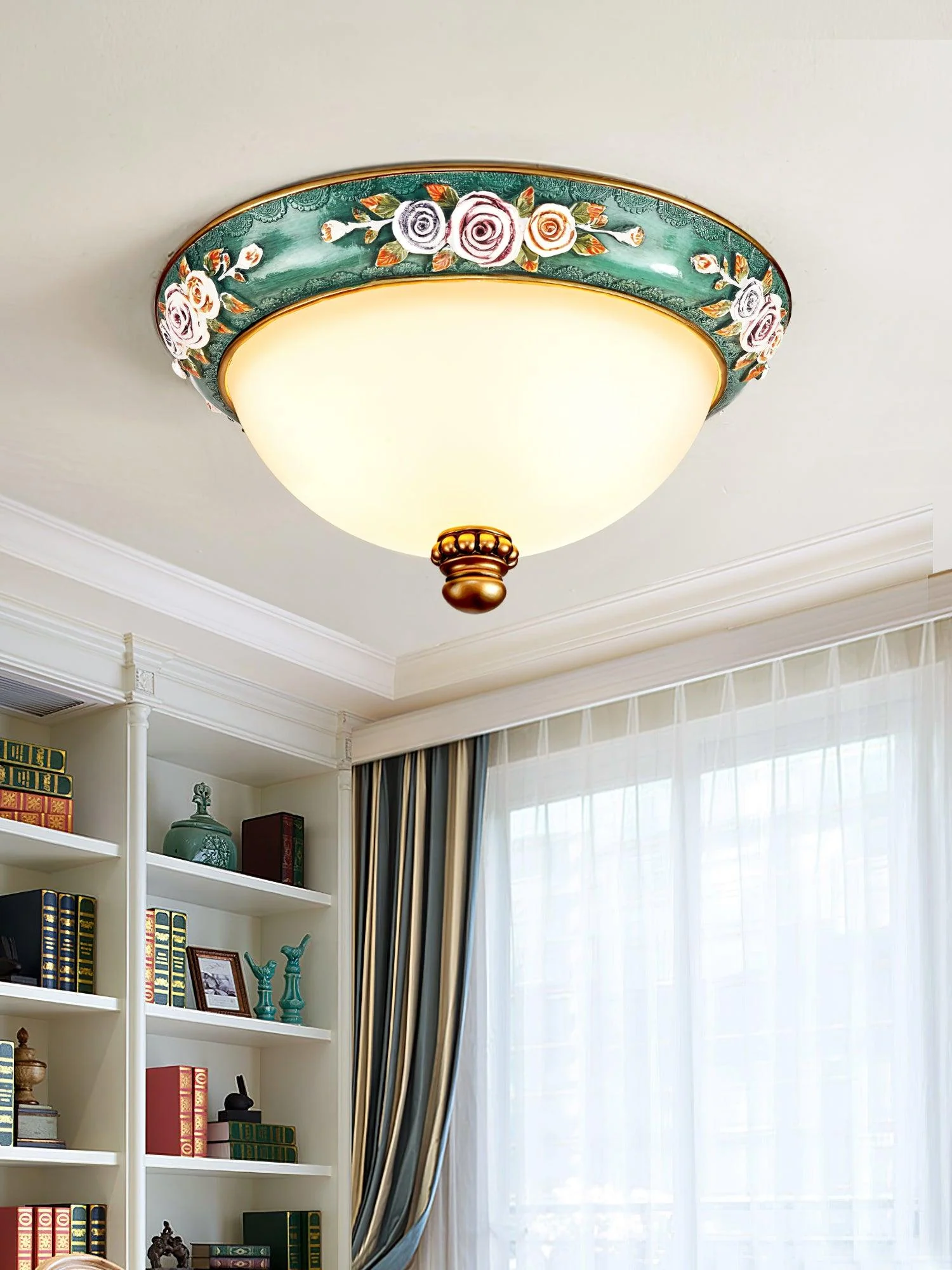 Viraearae Pastoral Bowl Resin Glass Ceiling Light - Image 3