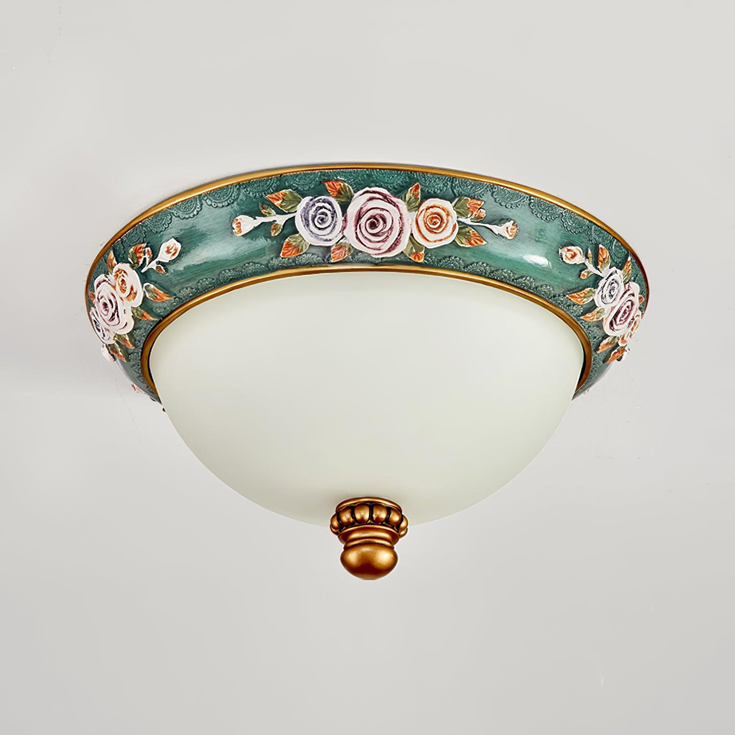 Viraearae Pastoral Bowl Resin Glass Ceiling Light - Image 6
