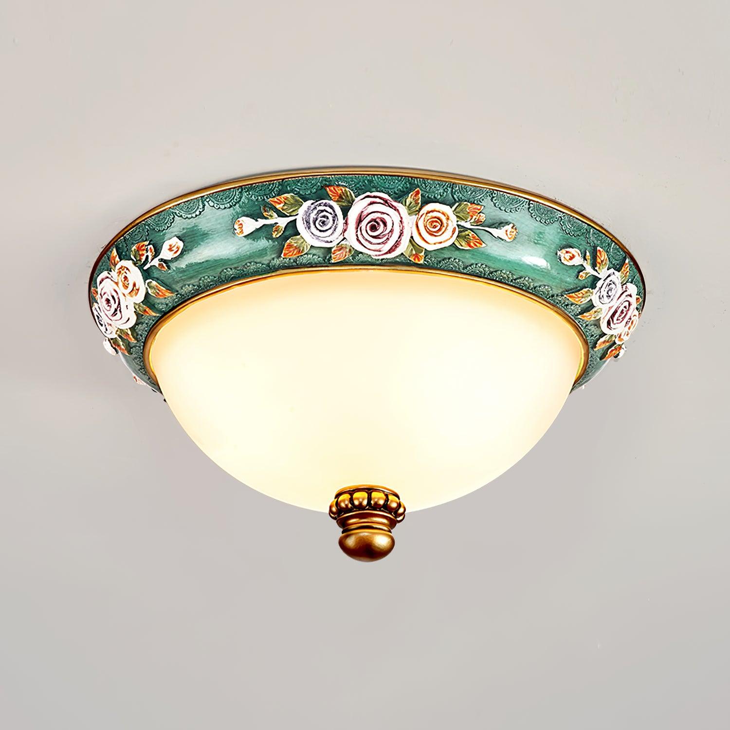 Viraearae Pastoral Bowl Resin Glass Ceiling Light - Image 7