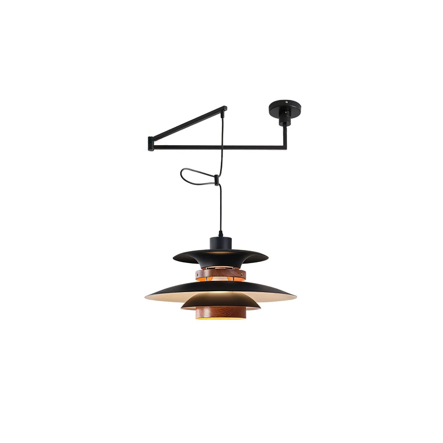 Virelith Steel & Wood Pendant Lamp - Image 2