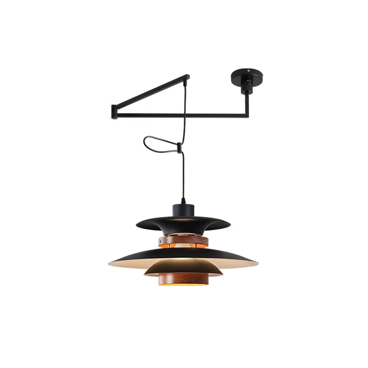Virelith Steel & Wood Pendant Lamp - Image 6