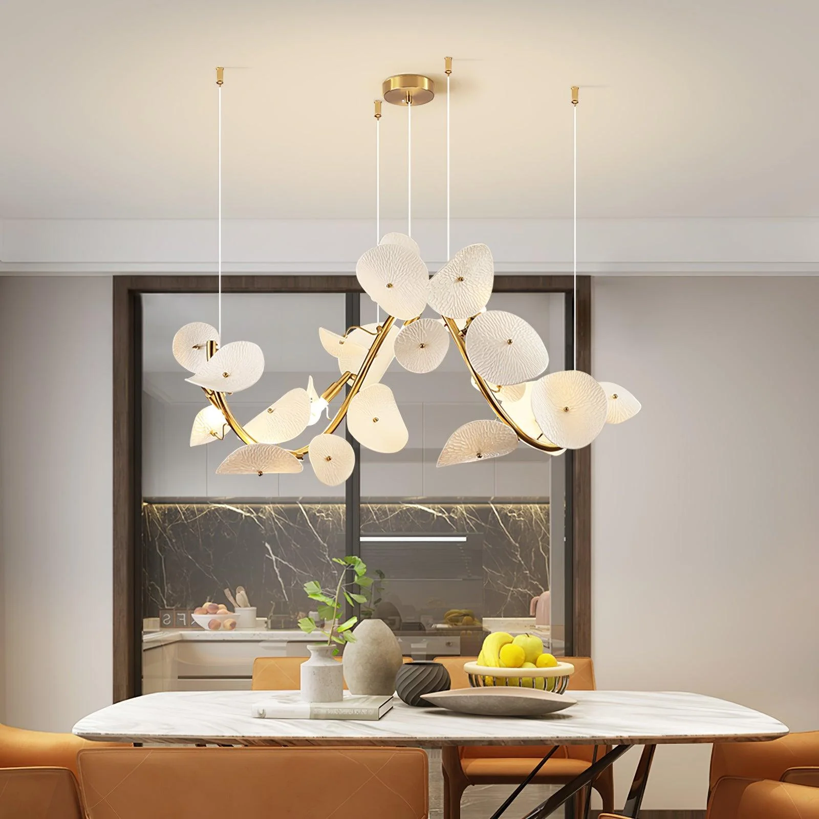 Virinira Modern Elegance Petal Ceramic Chandelier - Image 15