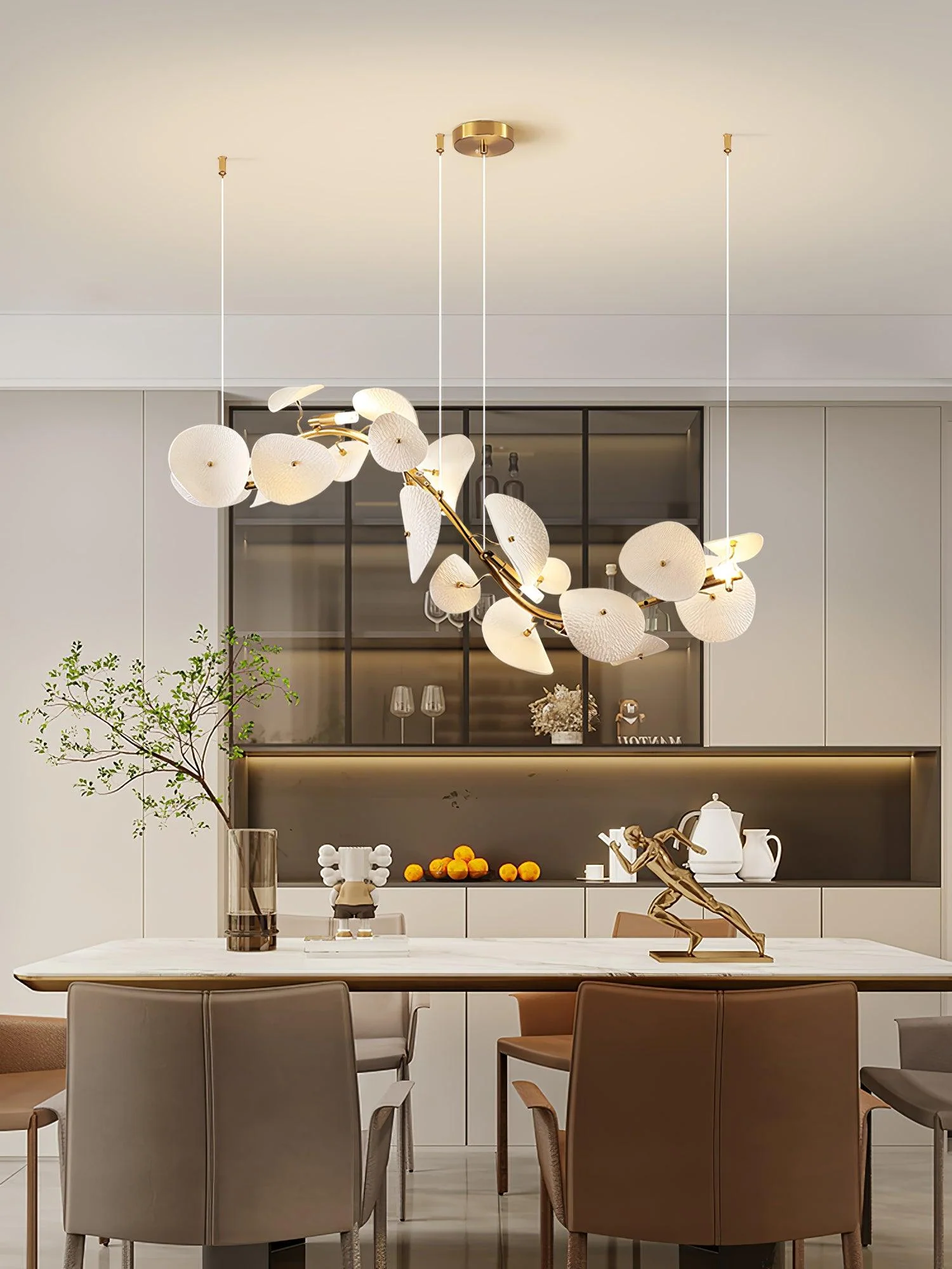 Virinira Modern Elegance Petal Ceramic Chandelier - Image 2
