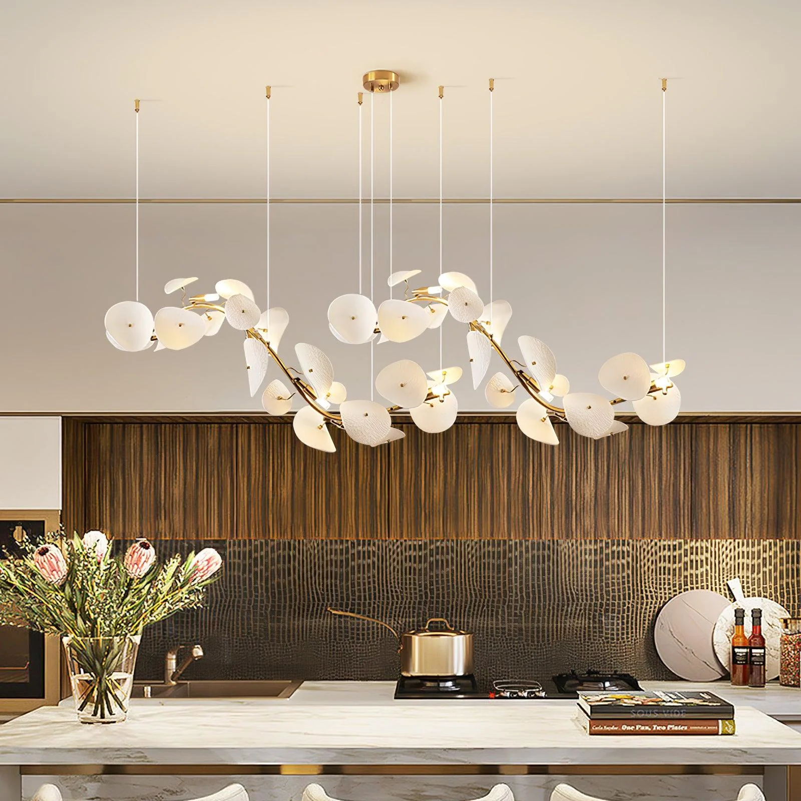 Virinira Modern Elegance Petal Ceramic Chandelier - Image 26