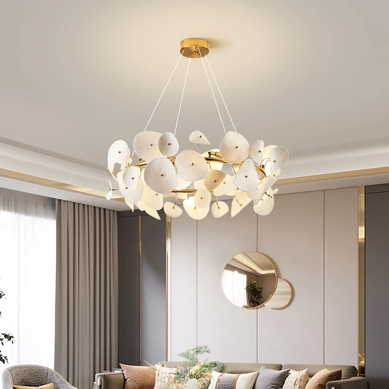 Virinira Modern Elegance Petal Ceramic Chandelier - Image 27