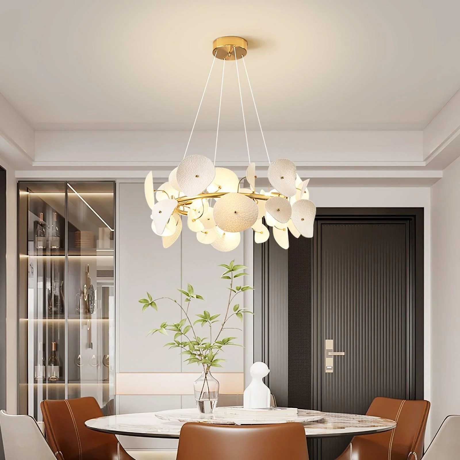 Virinira Modern Elegance Petal Ceramic Chandelier - Image 28