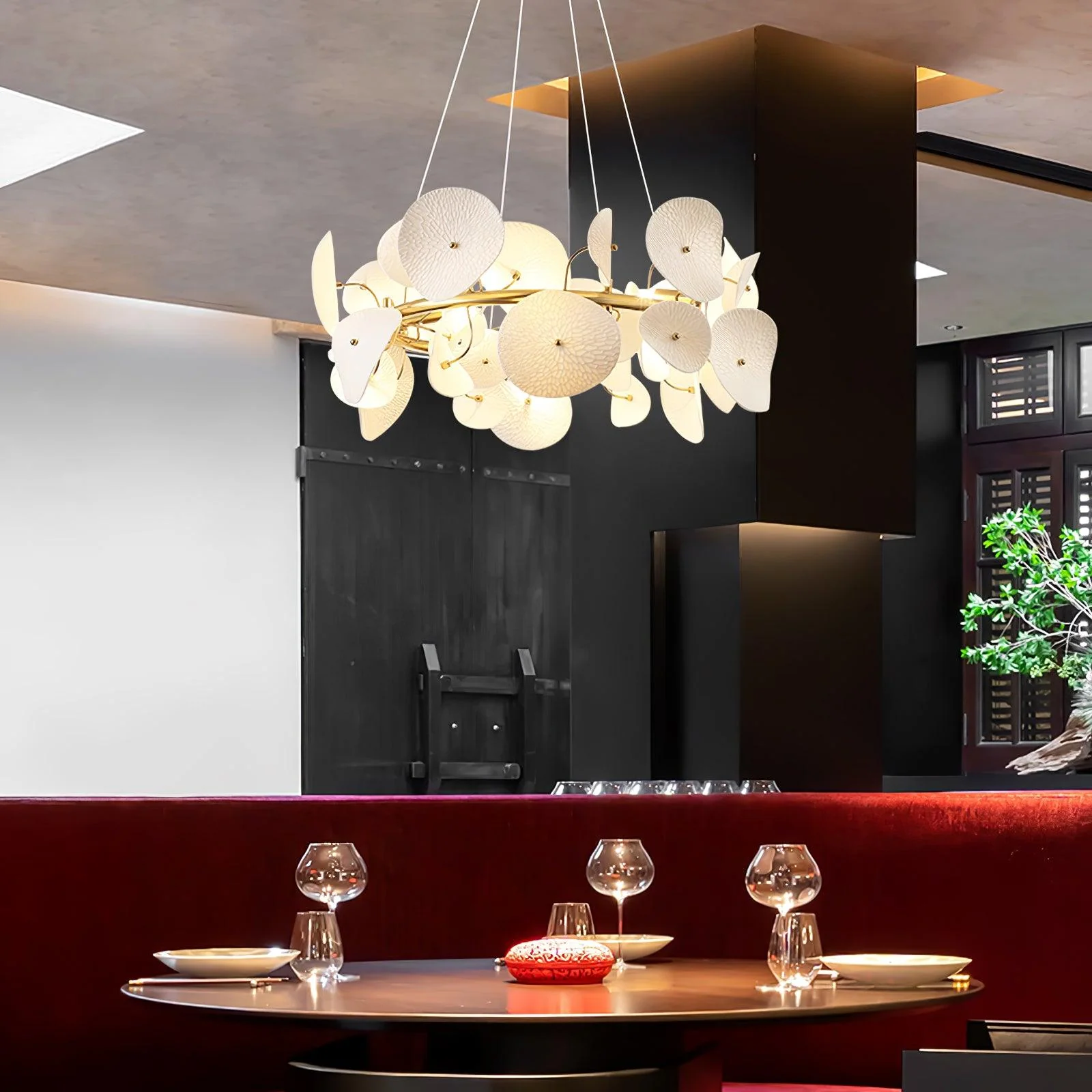 Virinira Modern Elegance Petal Ceramic Chandelier - Image 29