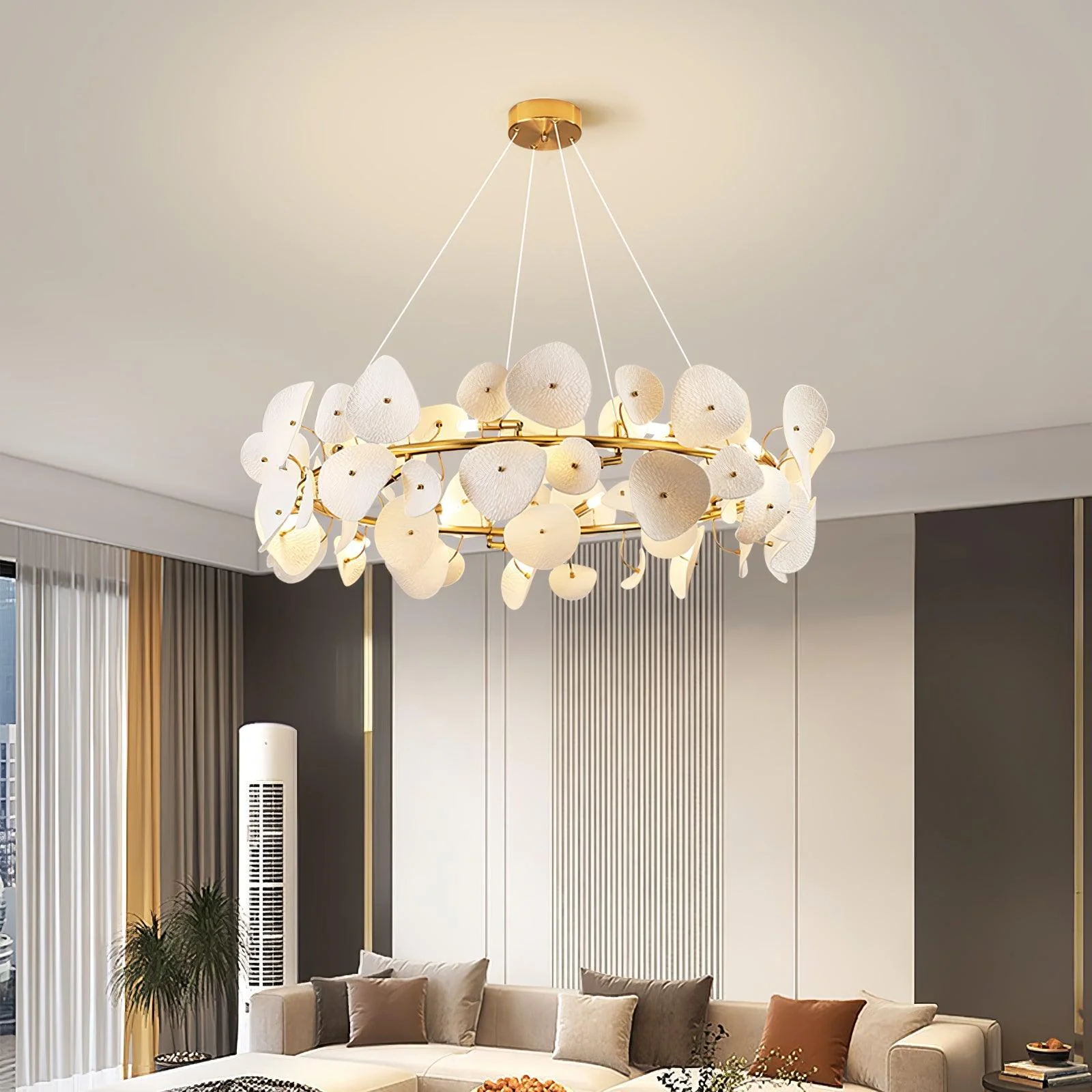 Virinira Modern Elegance Petal Ceramic Chandelier - Image 3