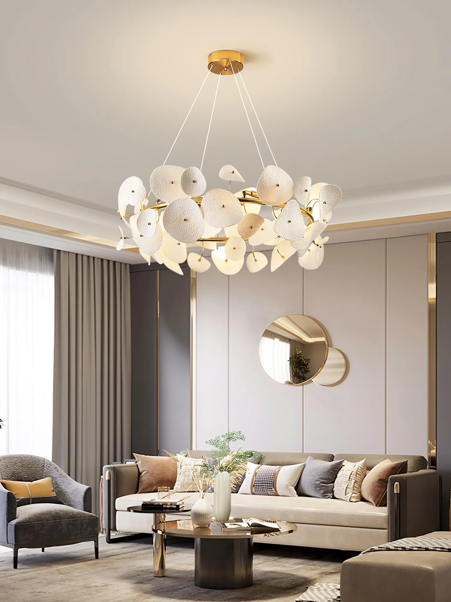 Virinira Modern Elegance Petal Ceramic Chandelier - Image 34