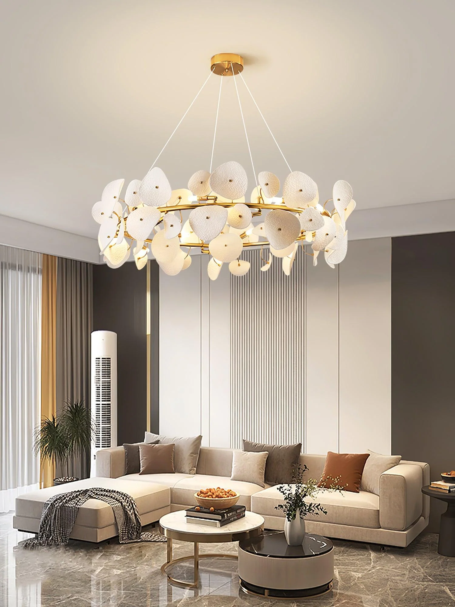 Virinira Modern Elegance Petal Ceramic Chandelier - Image 35