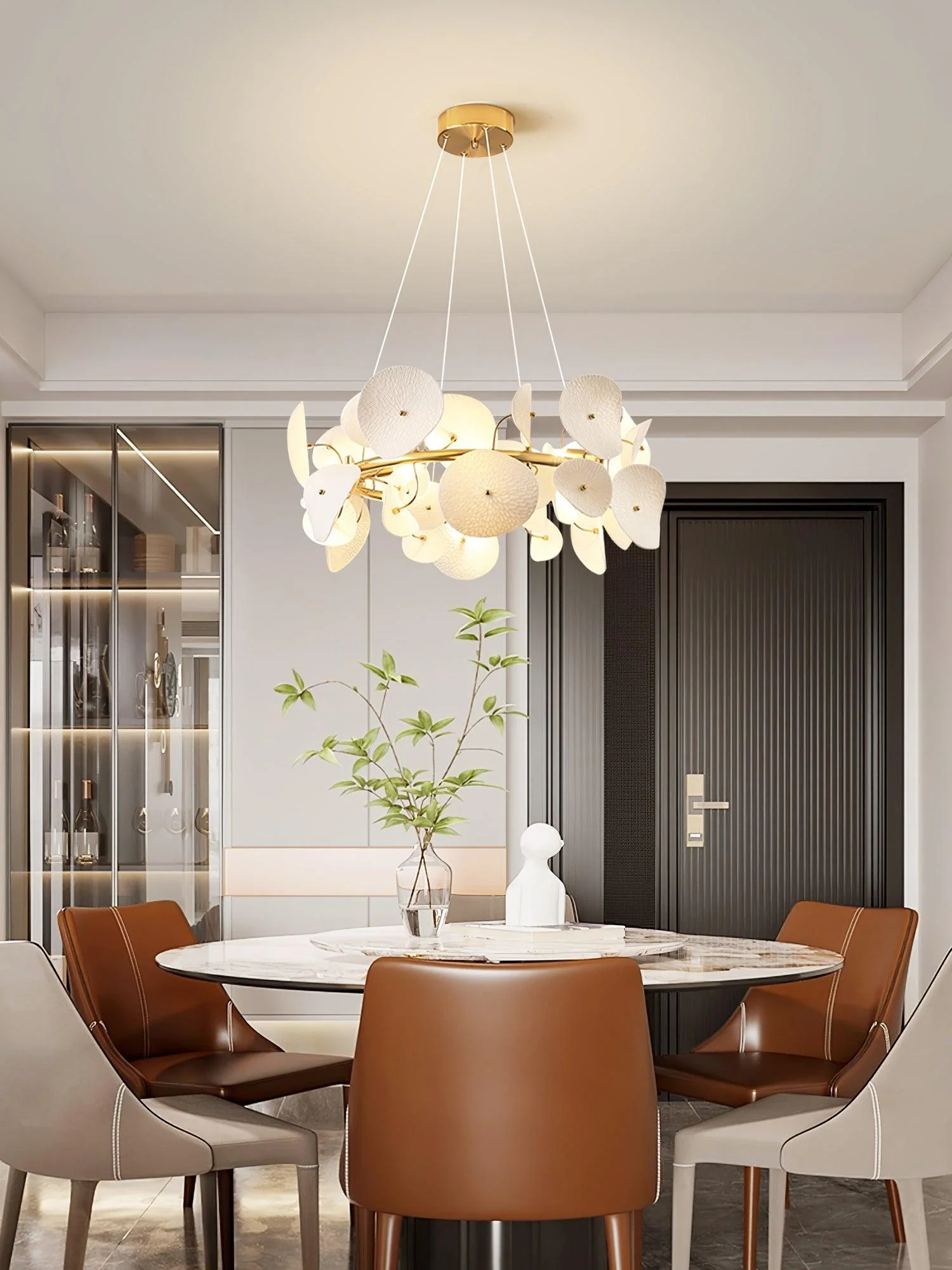 Virinira Modern Elegance Petal Ceramic Chandelier - Image 36