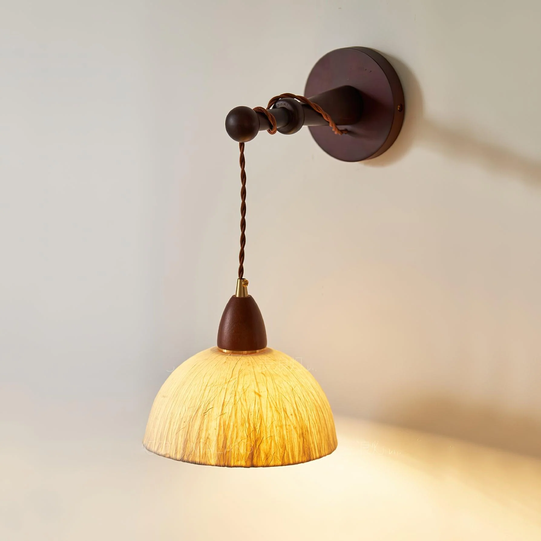 Vitheos Elegance Natural Walnut Wood Wall Lamp - Image 18