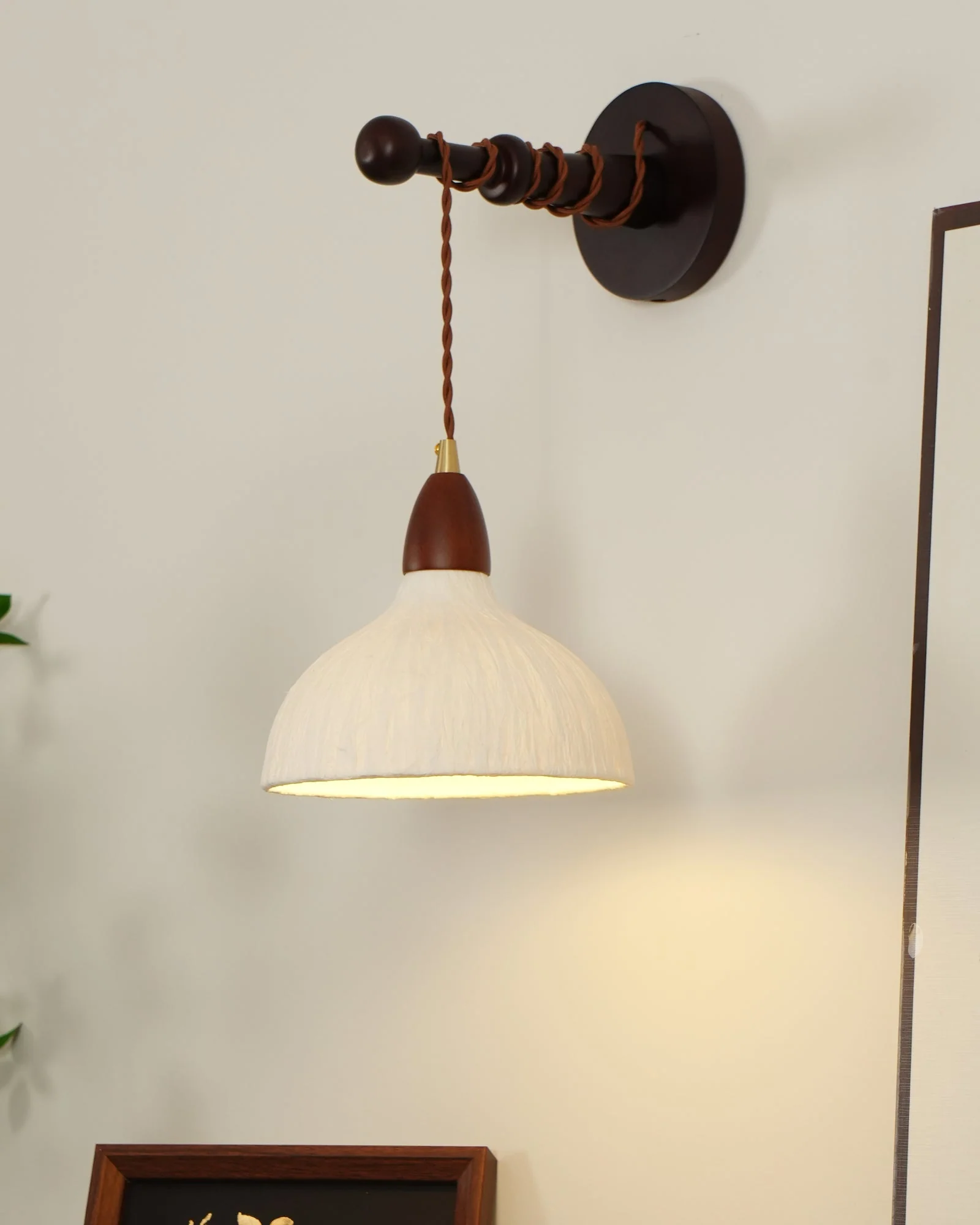 Vitheos Elegance Natural Walnut Wood Wall Lamp - Image 23