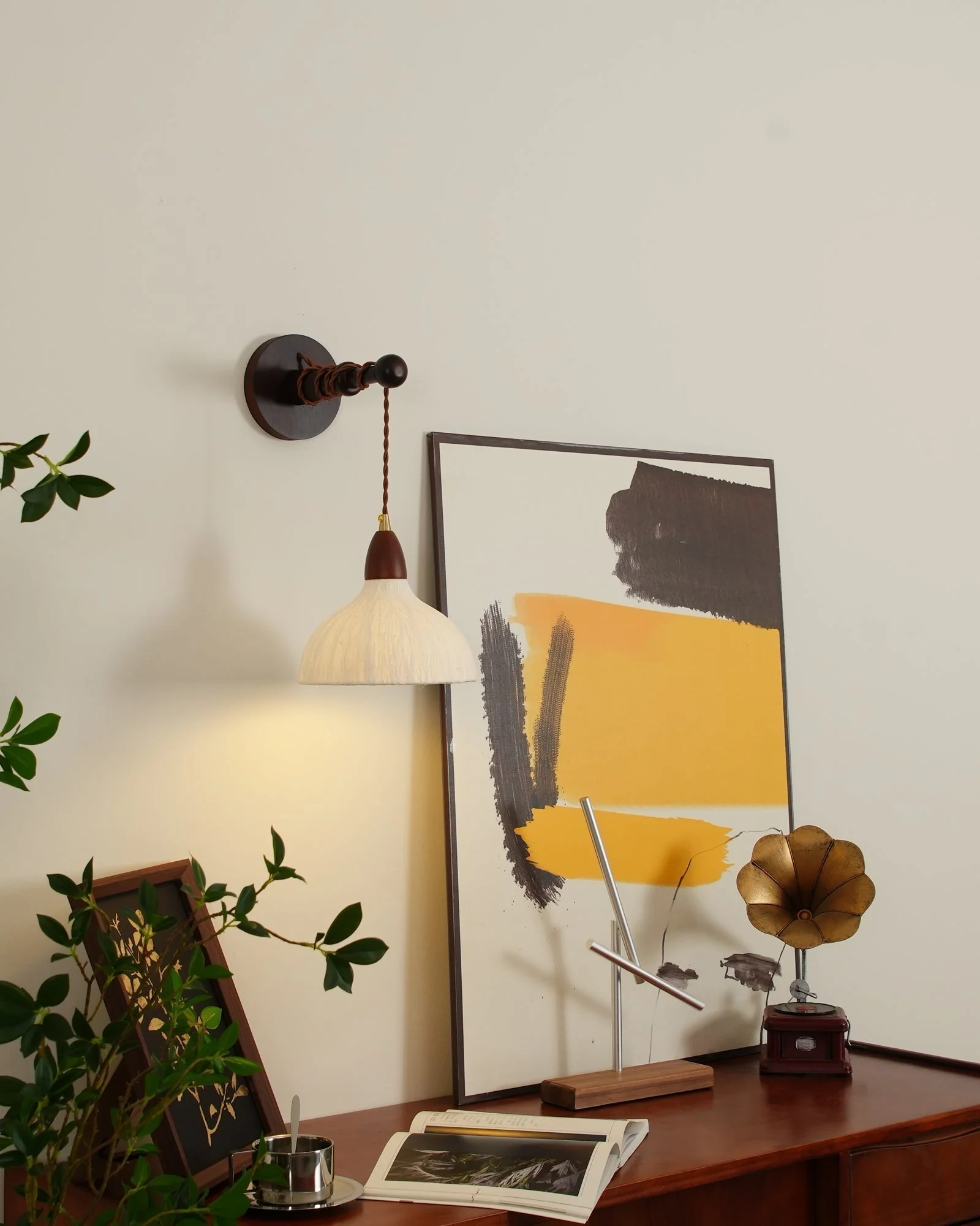 Vitheos Elegance Natural Walnut Wood Wall Lamp - Image 36