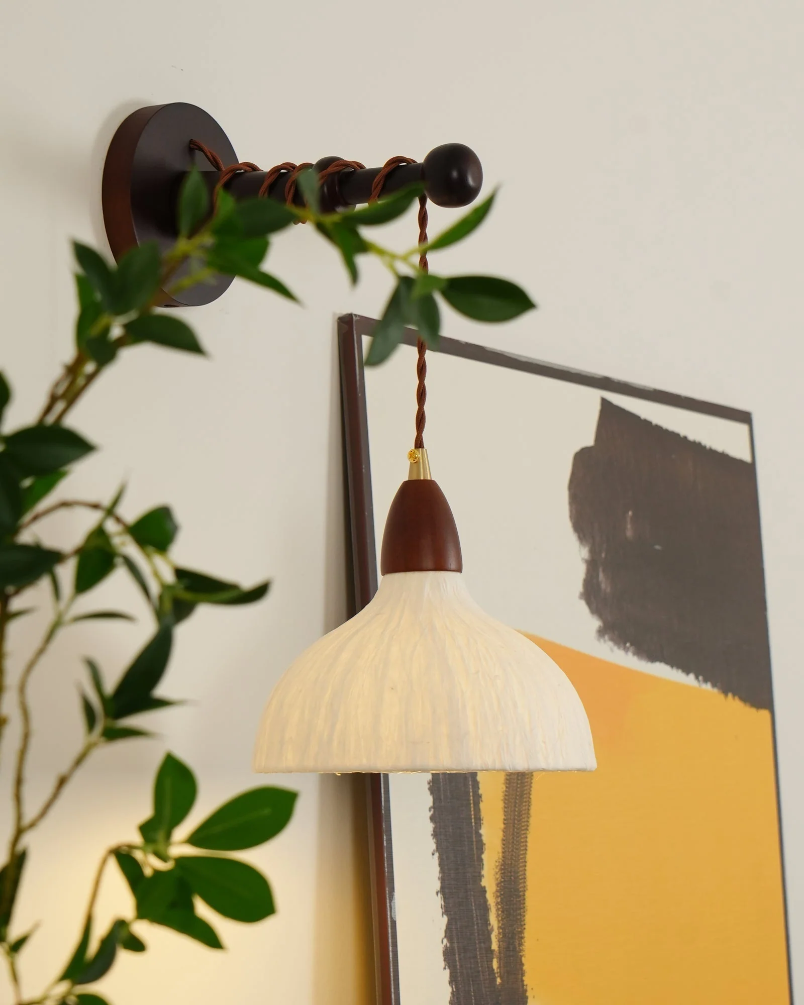 Vitheos Elegance Natural Walnut Wood Wall Lamp - Image 42