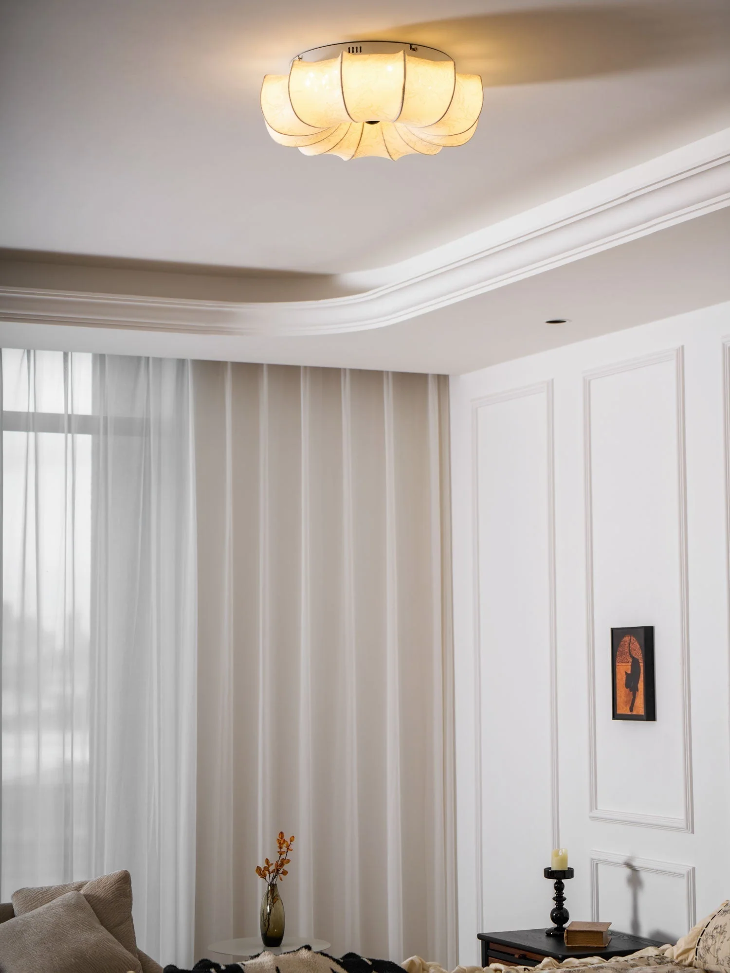 Vivaria Premium Nordic Art Wood Fabric Ceiling Light - Image 10