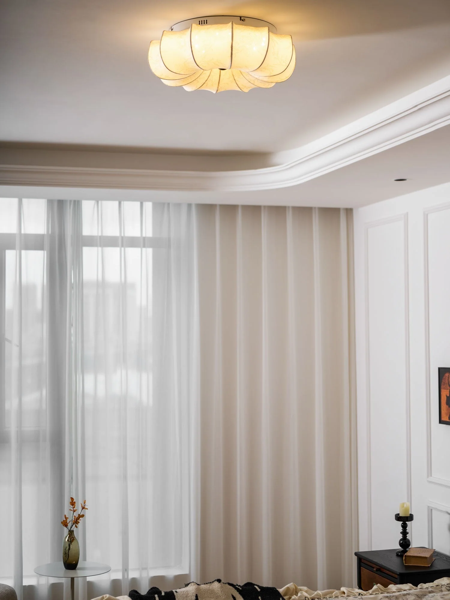 Vivaria Premium Nordic Art Wood Fabric Ceiling Light - Image 8