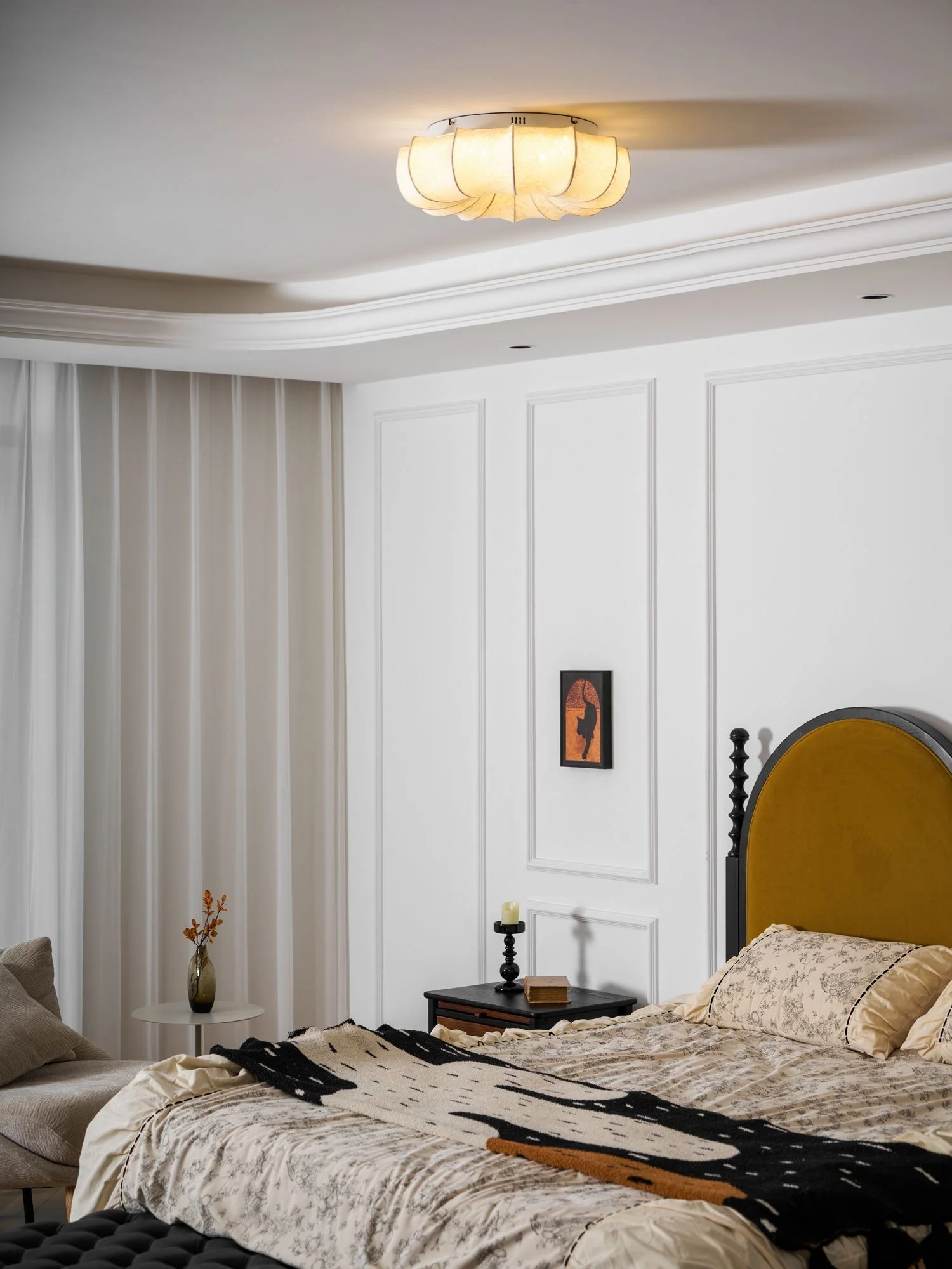 Vivaria Premium Nordic Art Wood Fabric Ceiling Light - Image 9