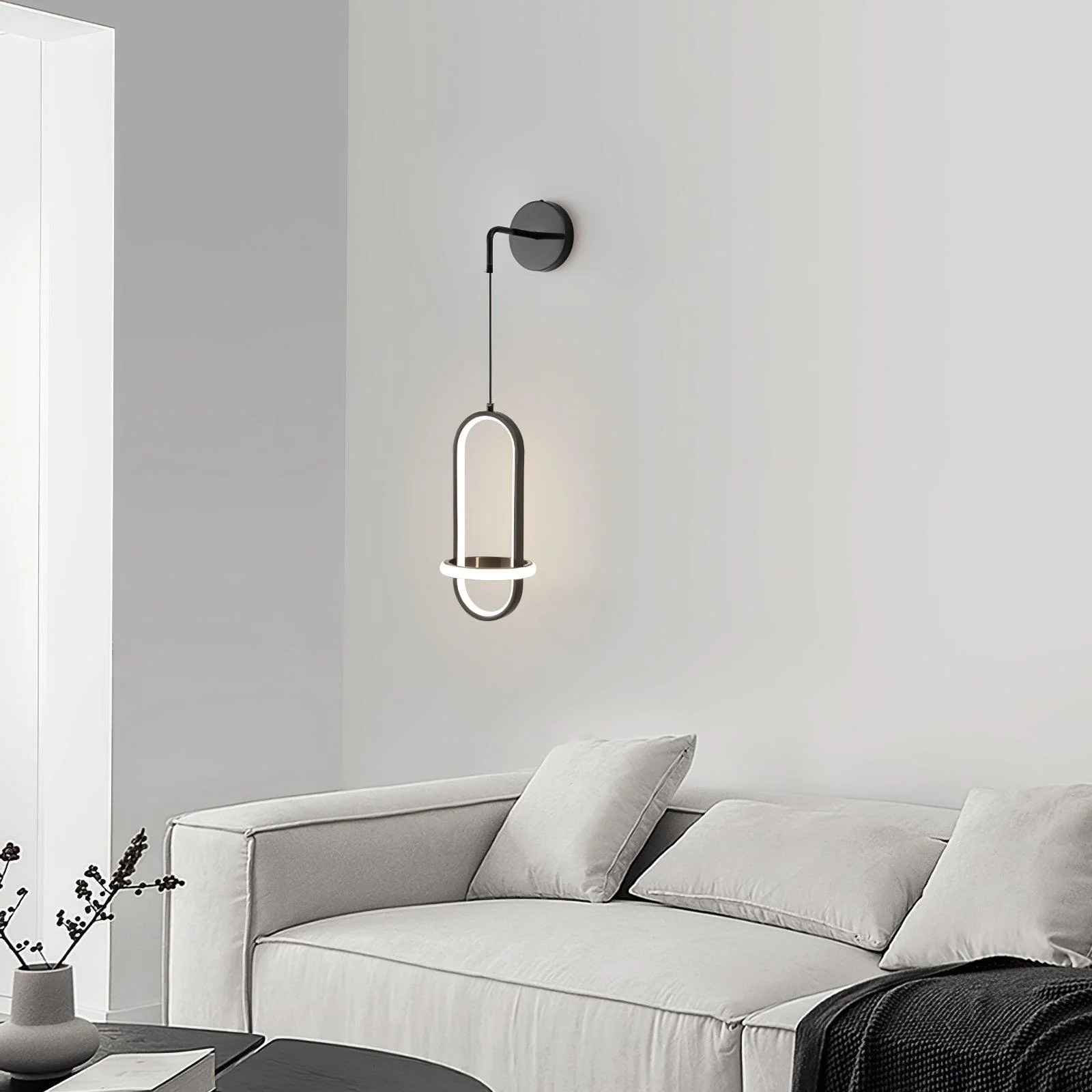 Vivianne Modern Minimalist Oval Brass Wall Light - Image 10