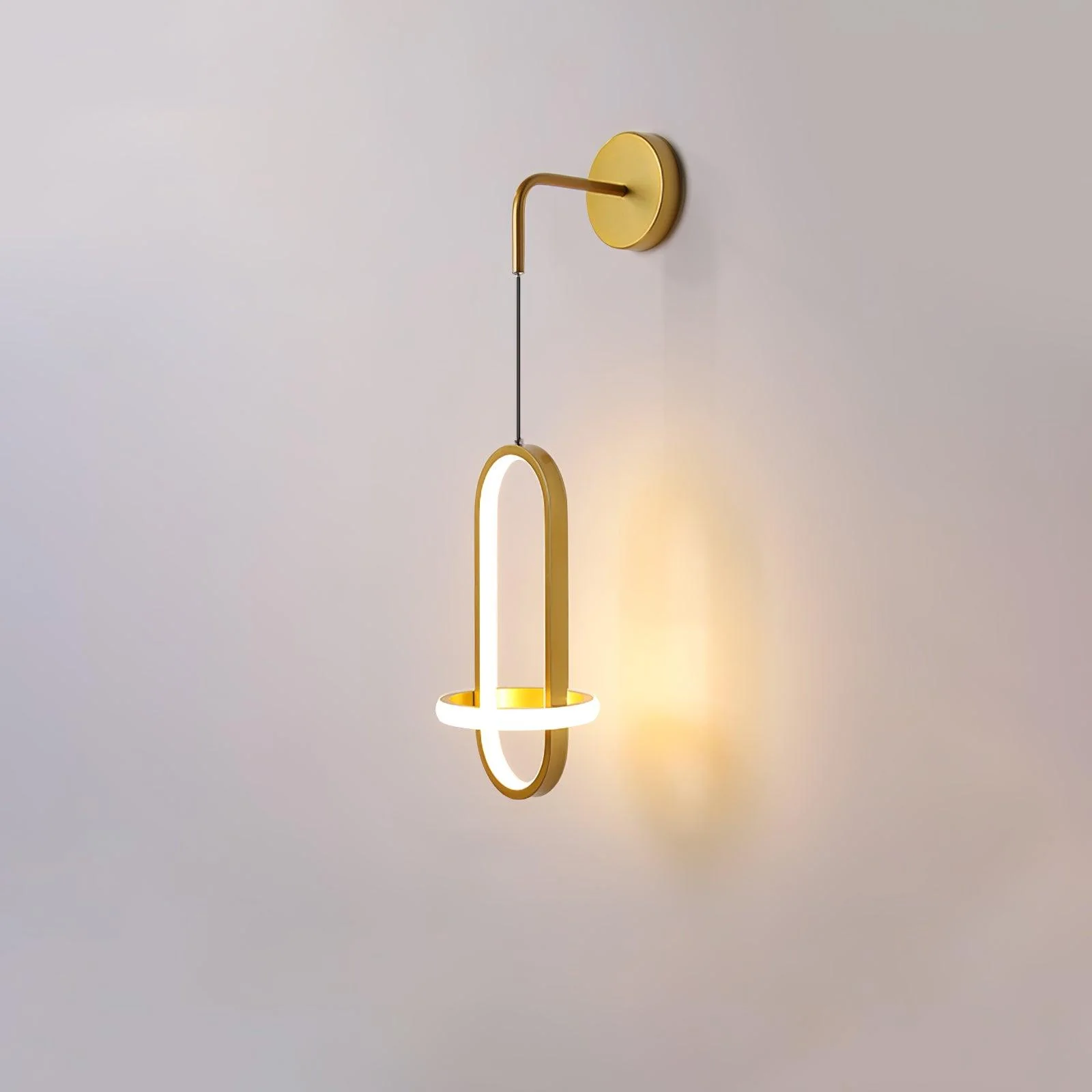 Vivianne Modern Minimalist Oval Brass Wall Light - Image 11