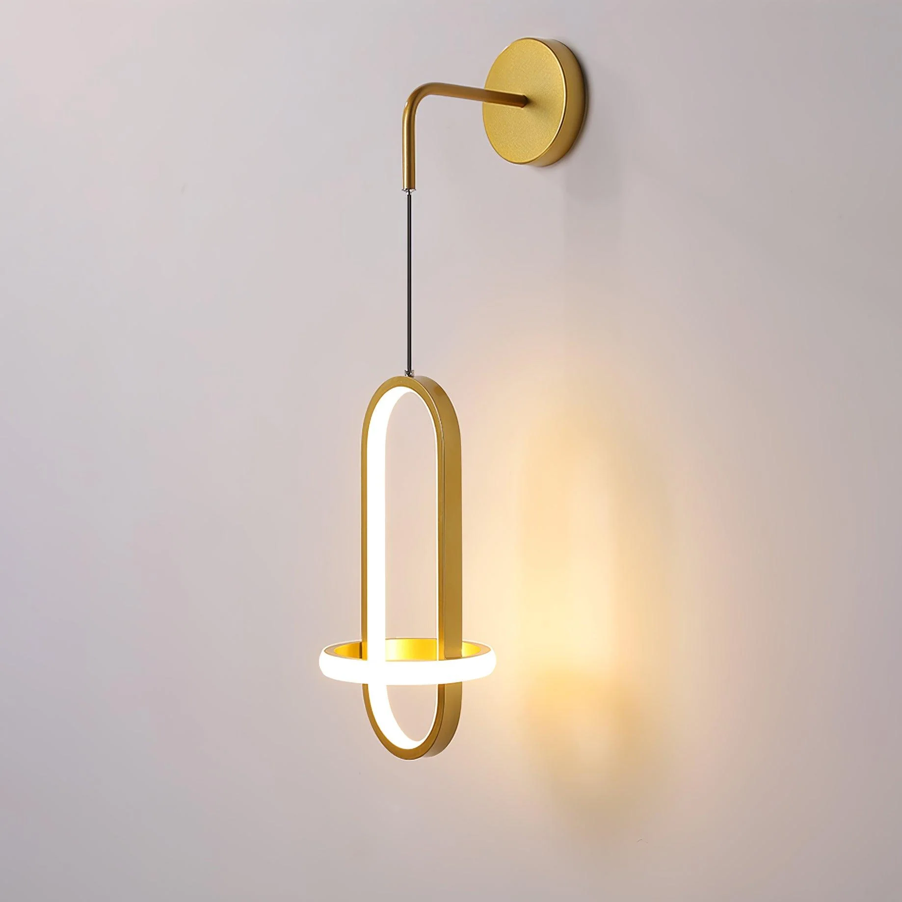 Vivianne Modern Minimalist Oval Brass Wall Light - Image 23