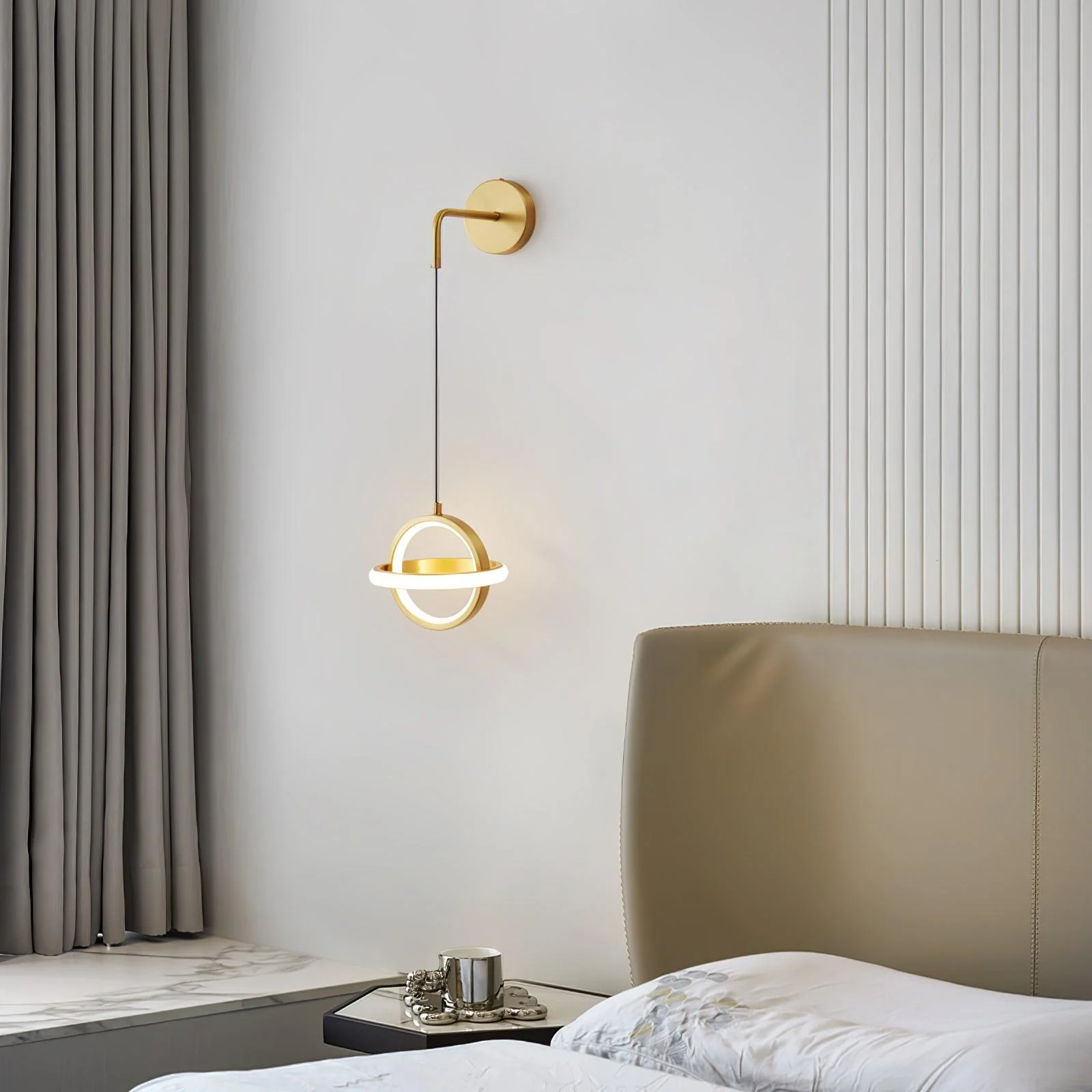 Vivianne Modern Minimalist Oval Brass Wall Light - Image 24