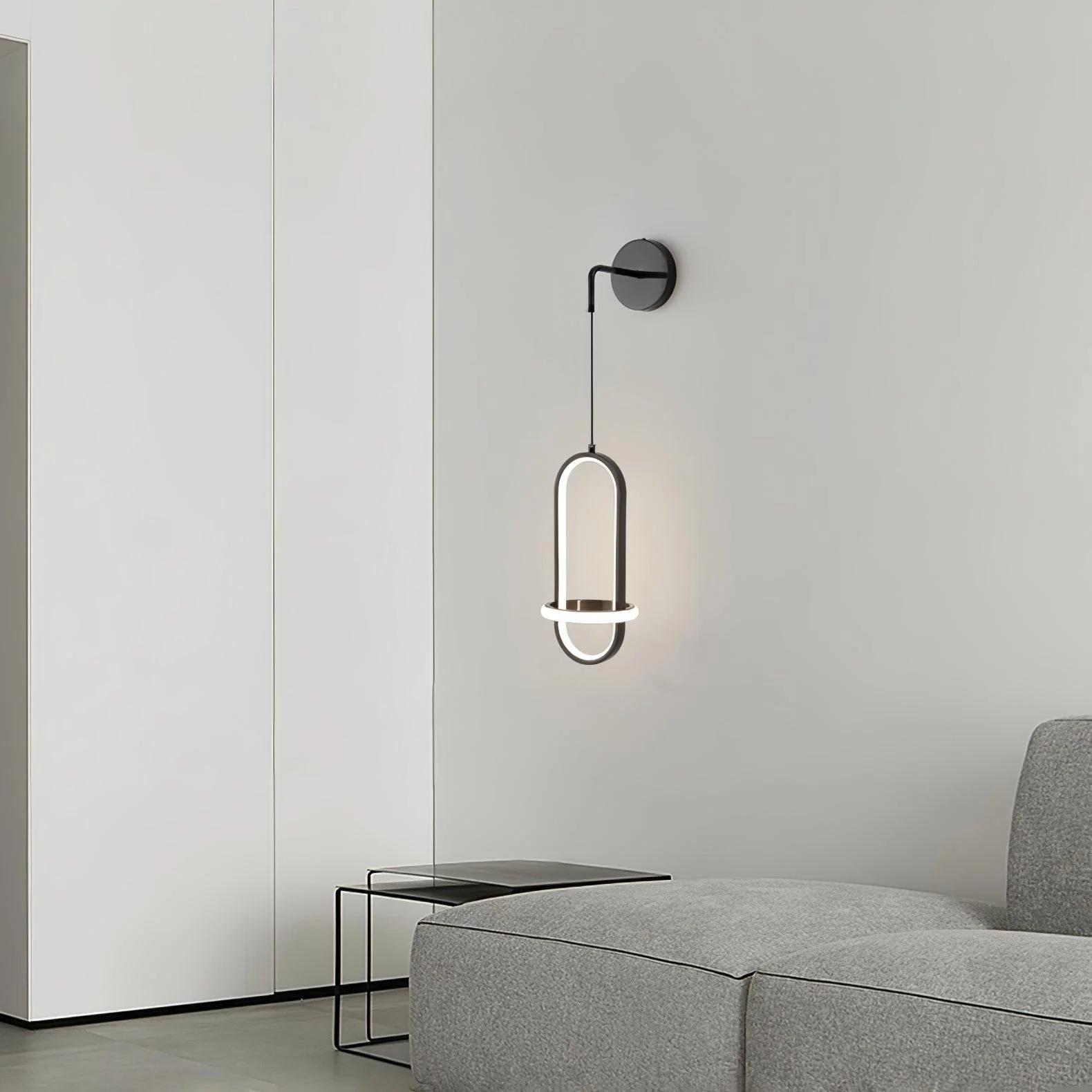 Vivianne Modern Minimalist Oval Brass Wall Light - Image 27