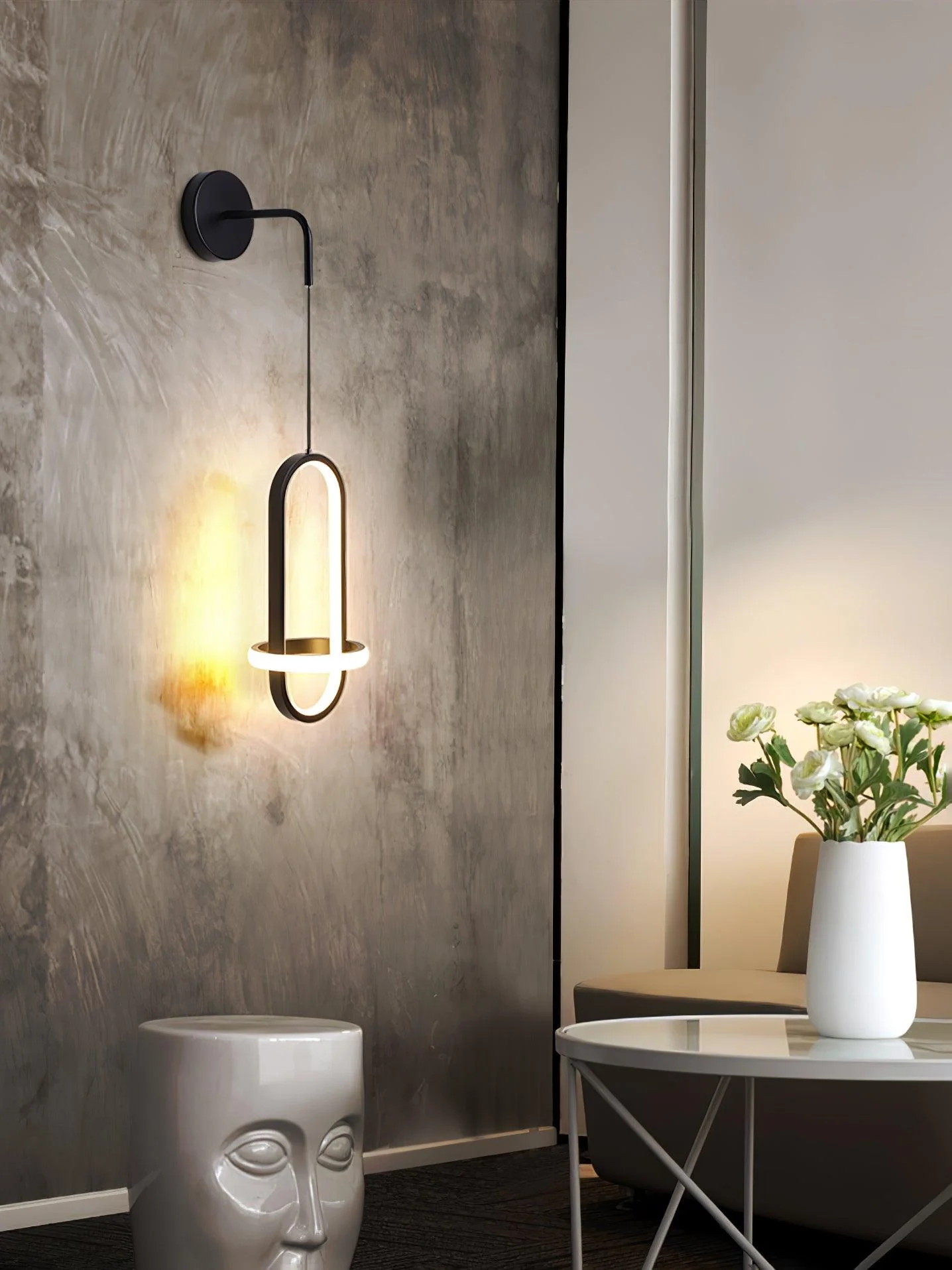 Vivianne Modern Minimalist Oval Brass Wall Light - Image 31