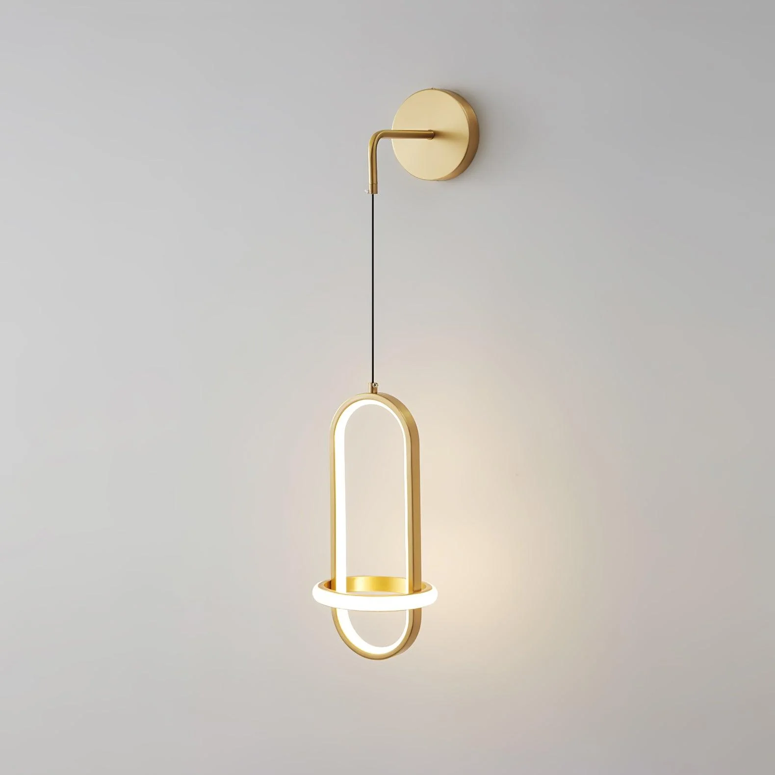 Vivianne Modern Minimalist Oval Brass Wall Light - Image 33