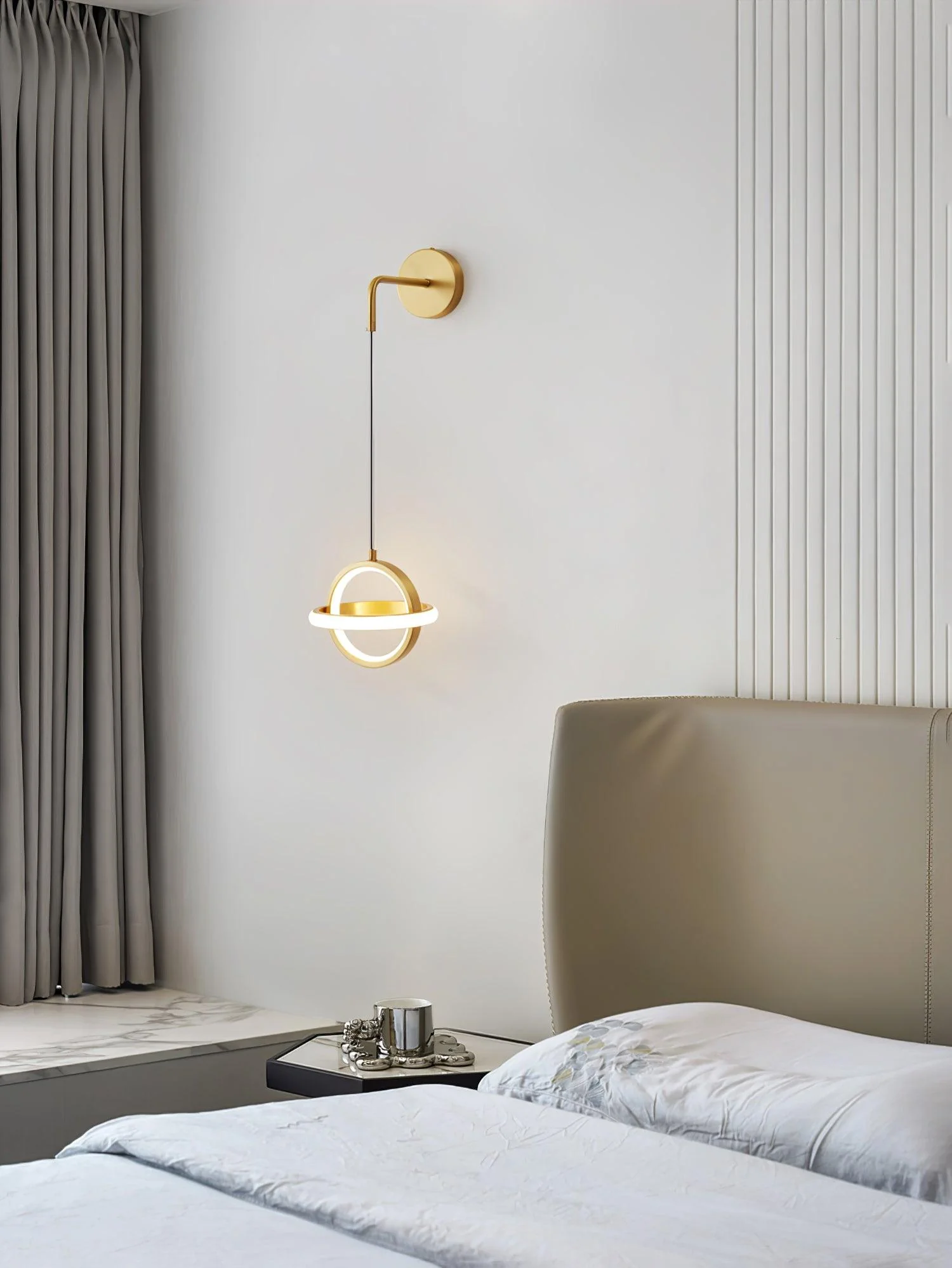 Vivianne Modern Minimalist Oval Brass Wall Light - Image 34